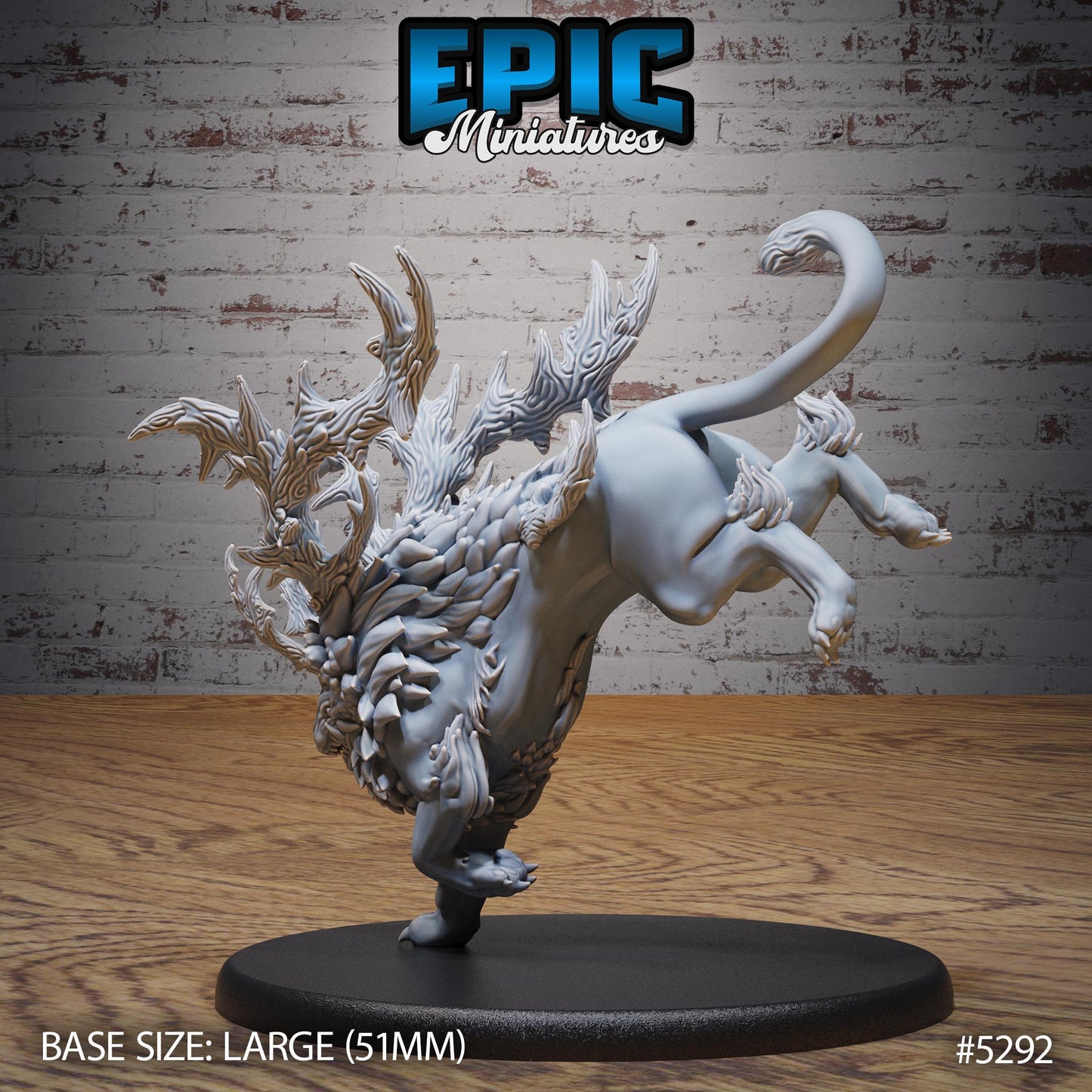 Horned Forest Beast (Large) | #119 - Ancient Nature EPIC Miniatures | High Quality Premium Resin | Creature, Lion, Hybrid, Monster, Evil