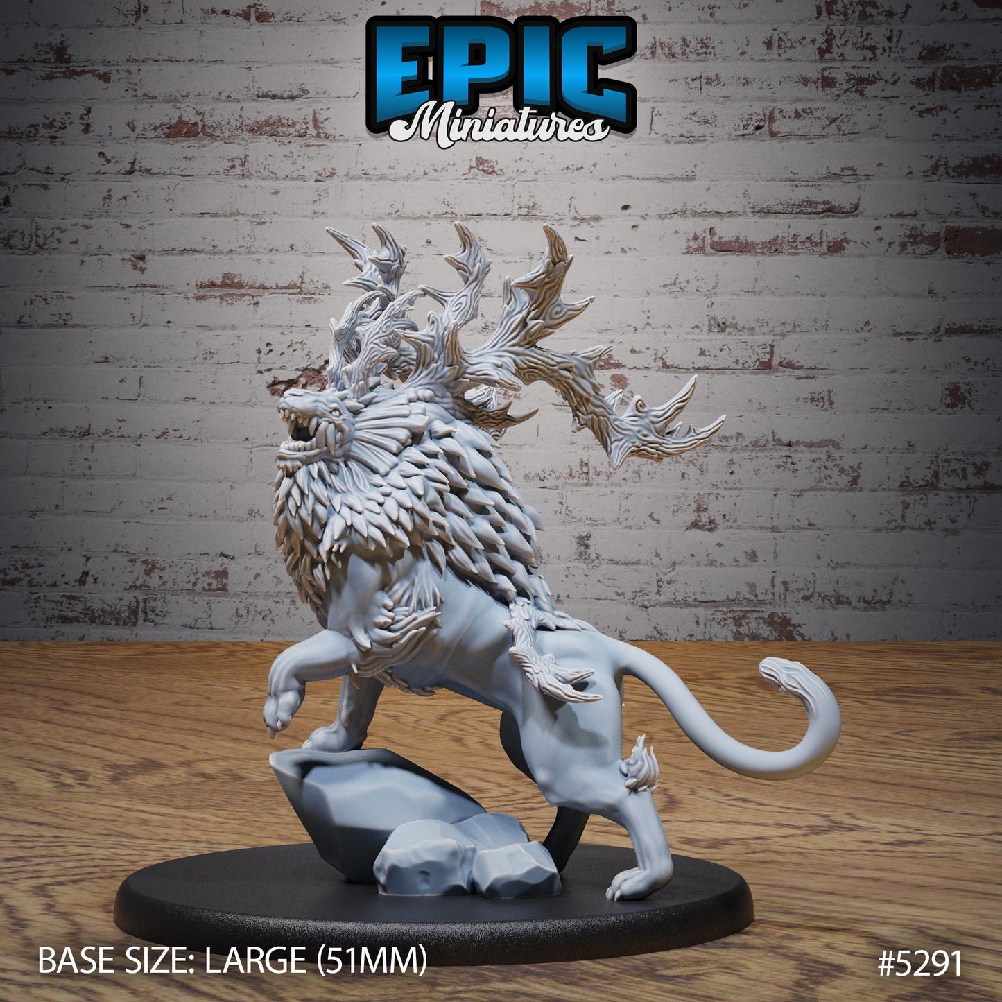 Horned Forest Beast (Large) | #119 - Ancient Nature EPIC Miniatures | High Quality Premium Resin | Creature, Lion, Hybrid, Monster, Evil