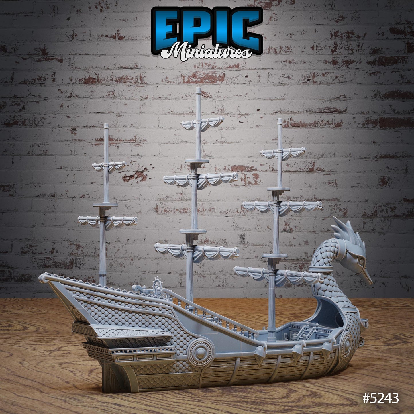 Swan Ship | #119 - Ancient Nature EPIC Miniatures | High Quality Premium Resin | Boat, Bird, Ships, Ocean, Animal, Massive, Huge, Large