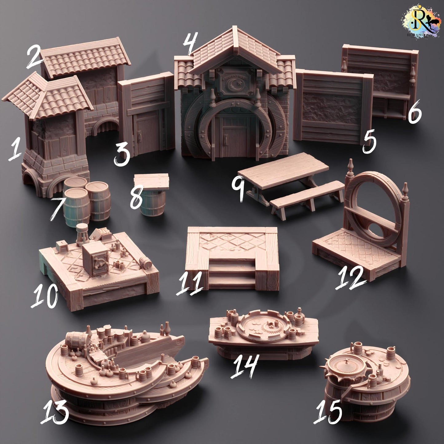 Crescent Moon Casino - Modular Terrain Set | 32mm Hero Scale | Premium DnD Miniature High Quality Resin | DM Stash