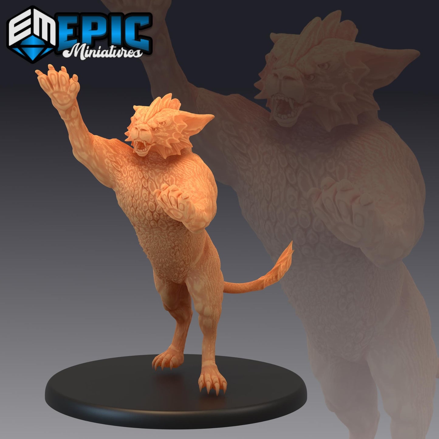Aquatic Tiger (Large) | #052 - Cruel Marshes - EPIC Miniatures | Cat, Lion, Beast, Cat, Companion, Enemy, Animal, Cougar, Panther, Phase