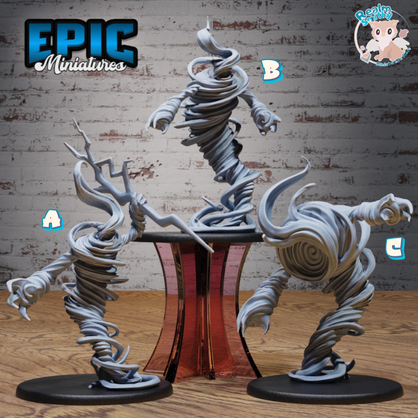 Air Elemental Miniature (Large) | Premium DnD Minis | High Quality Resin Miniature | Fantasy, Tornado, Storm, Wind, Storm, Elementals, Beast