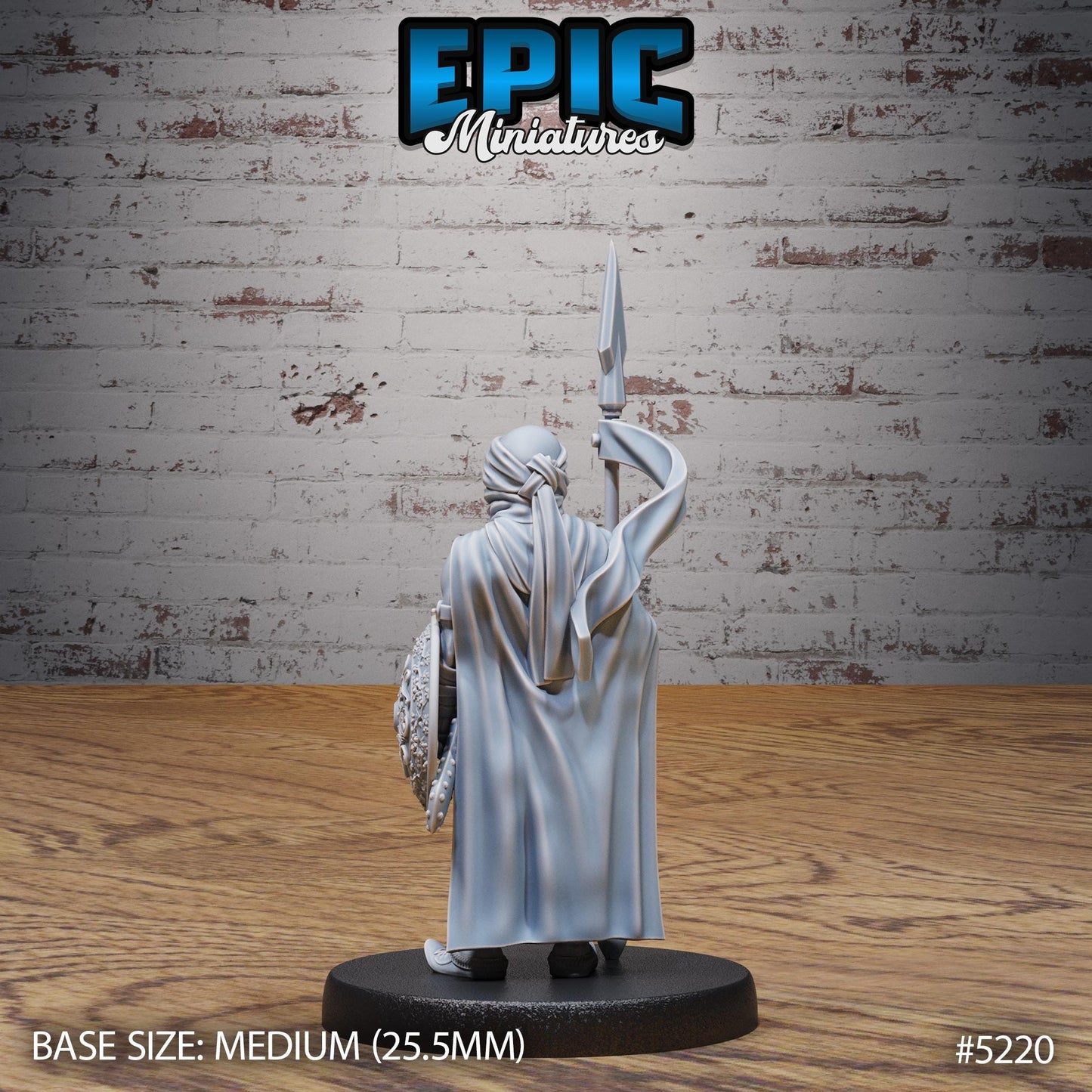 Oriental Army A (Medium) |Premium DnD Minis High Quality Resin Miniature| Soldier, Guard Merchant, Arabian Desert, Middle East, Scroll, Male