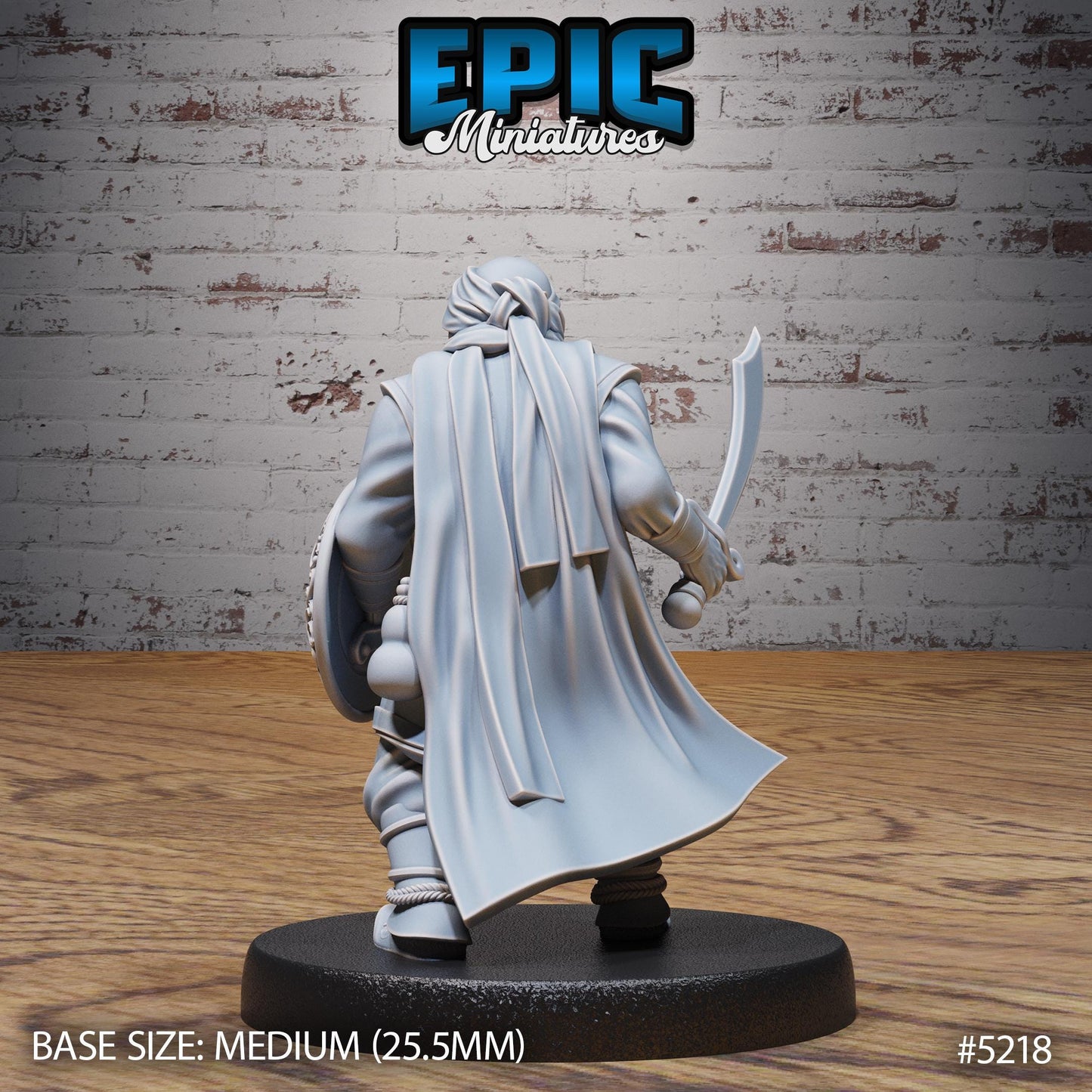 Oriental Army A (Medium) |Premium DnD Minis High Quality Resin Miniature| Soldier, Guard Merchant, Arabian Desert, Middle East, Scroll, Male