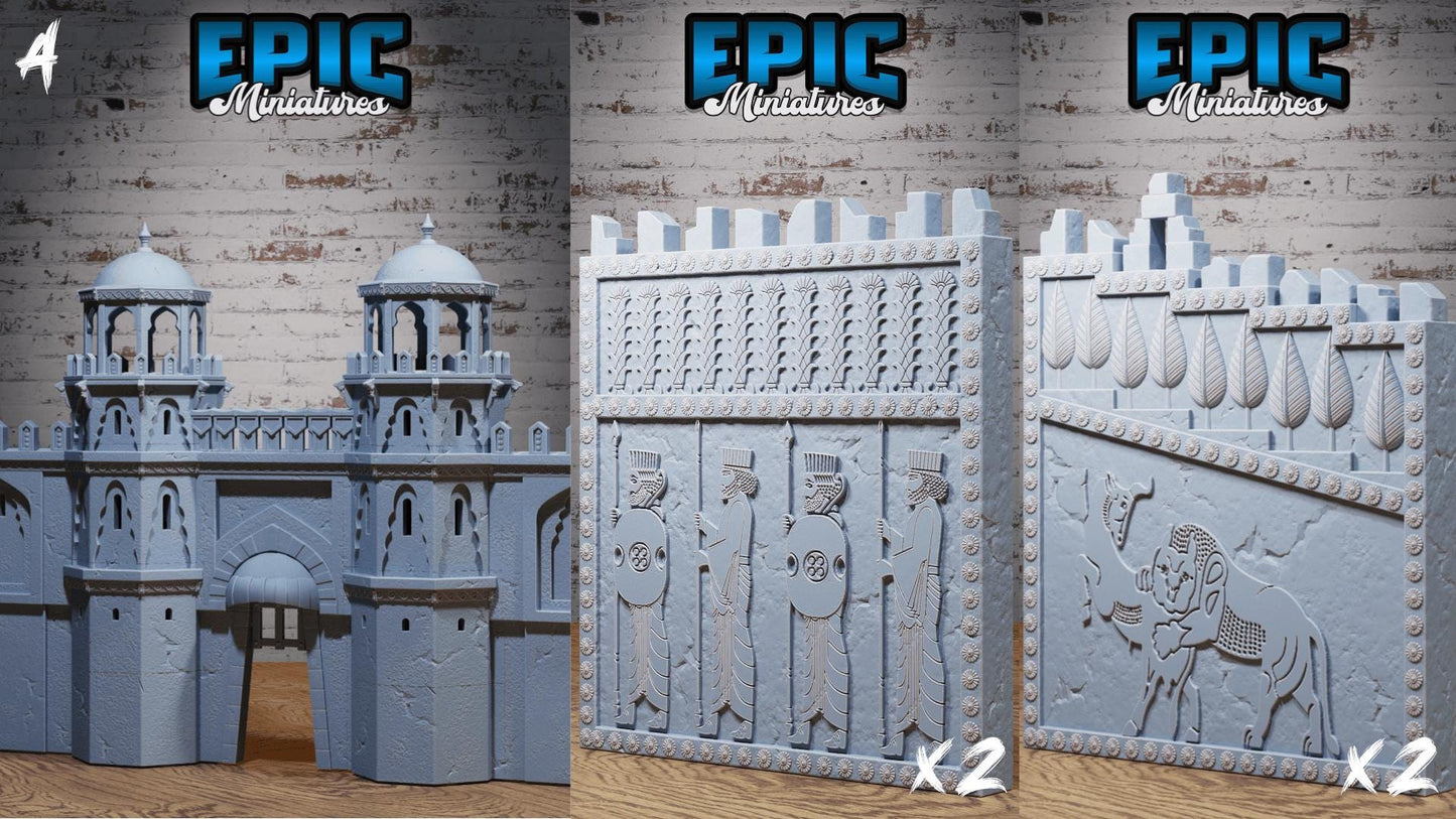 Oriental Scatter | #118 - Oriental Fortress - EPIC | Gate, Walls, Building, Environment, Bed, Palm Tree, Treasure Chest, East