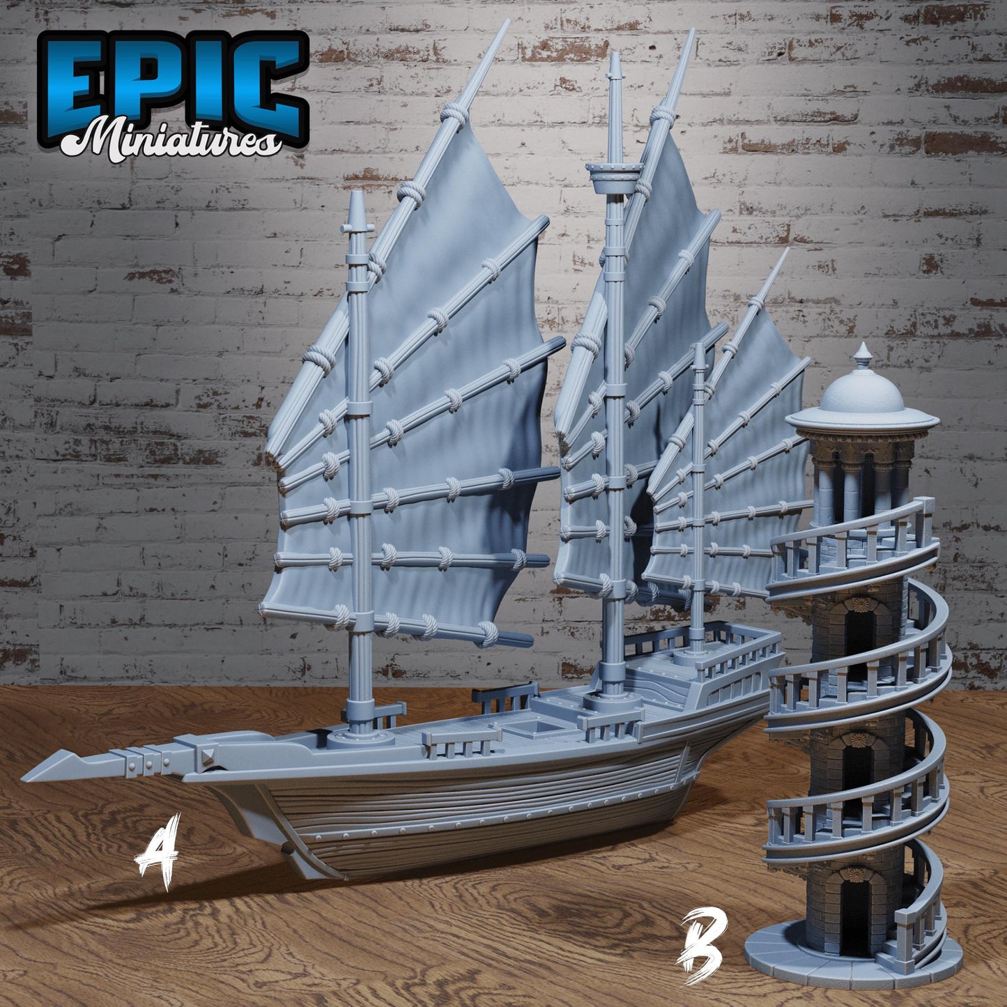 Ship & Lighthouse | #118 - Oriental Fortress - EPIC | Boat, Ocean, Shore, Ships, Harbor, Dock, Sail, Fishery, Beach,