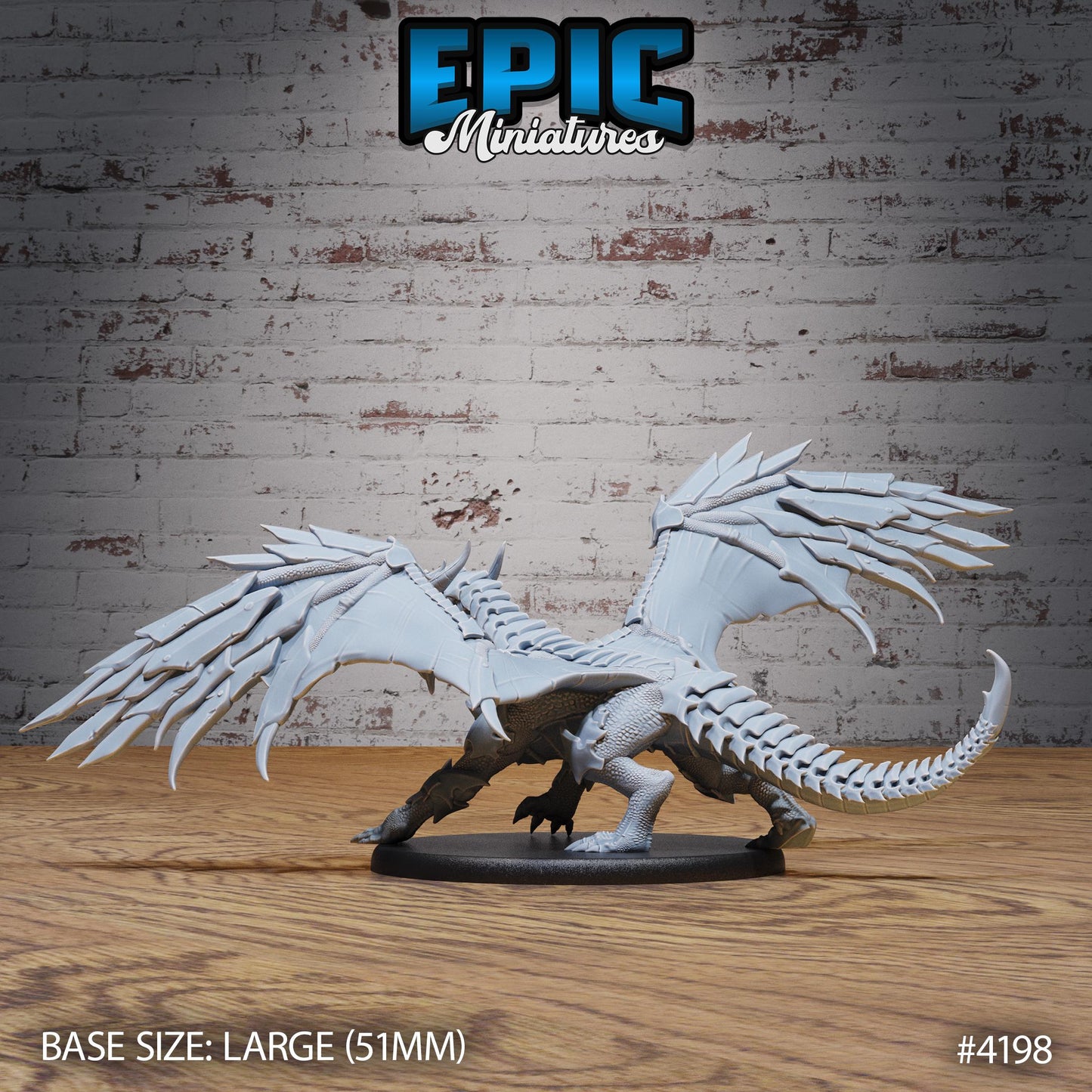 Armored Dragon Mount Miniature (Large) | Premium DnD Minis | High Quality Resin | Flying, Beast, Wyvern, Wyrm, Wings, Attack, Dragons,