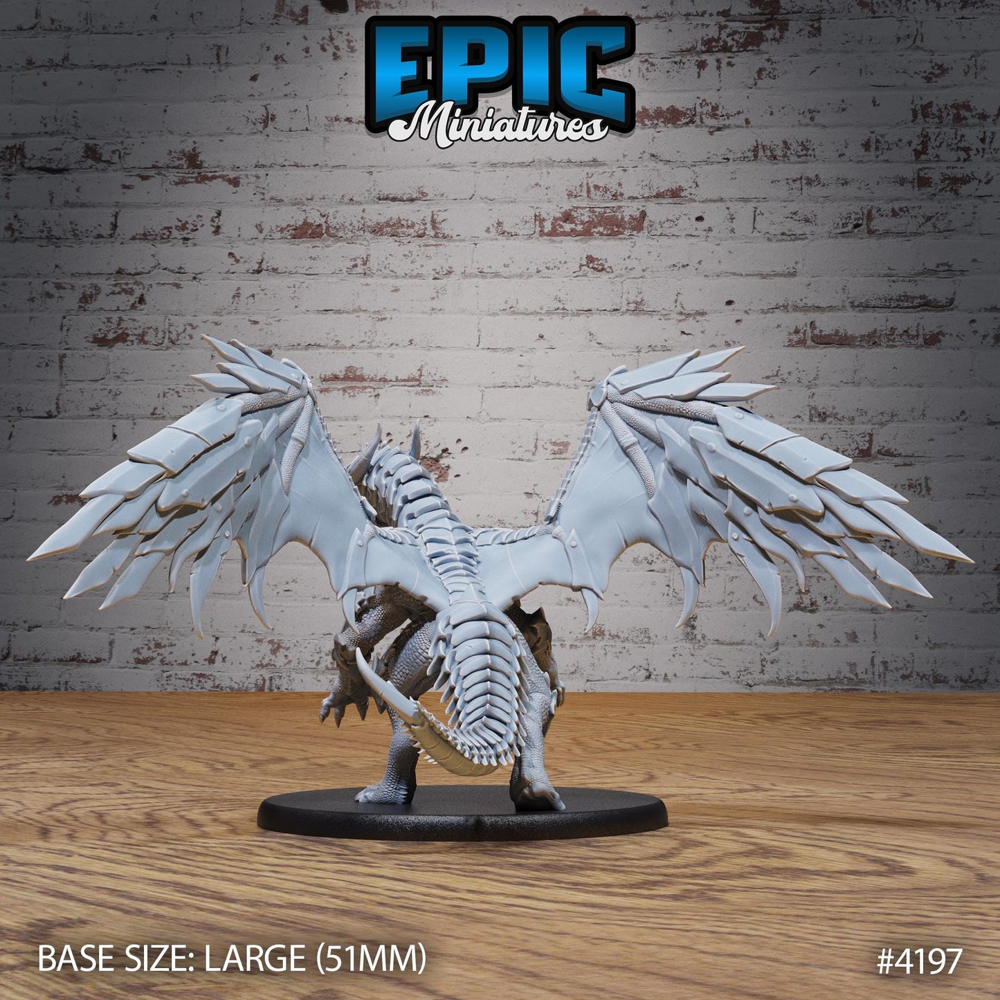 Armored Dragon Mount Miniature (Large) | Premium DnD Minis | High Quality Resin | Flying, Beast, Wyvern, Wyrm, Wings, Attack, Dragons,
