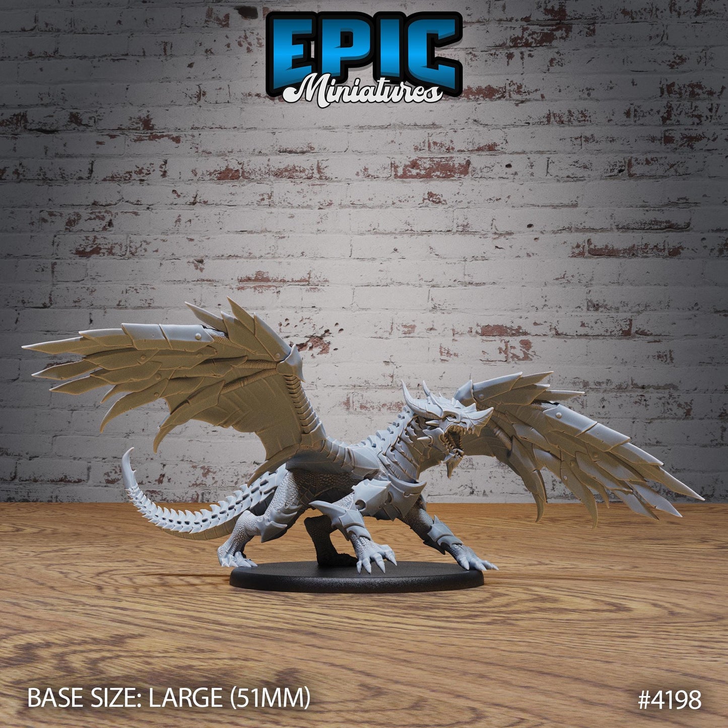 Armored Dragon Mount Miniature (Large) | Premium DnD Minis | High Quality Resin | Flying, Beast, Wyvern, Wyrm, Wings, Attack, Dragons,