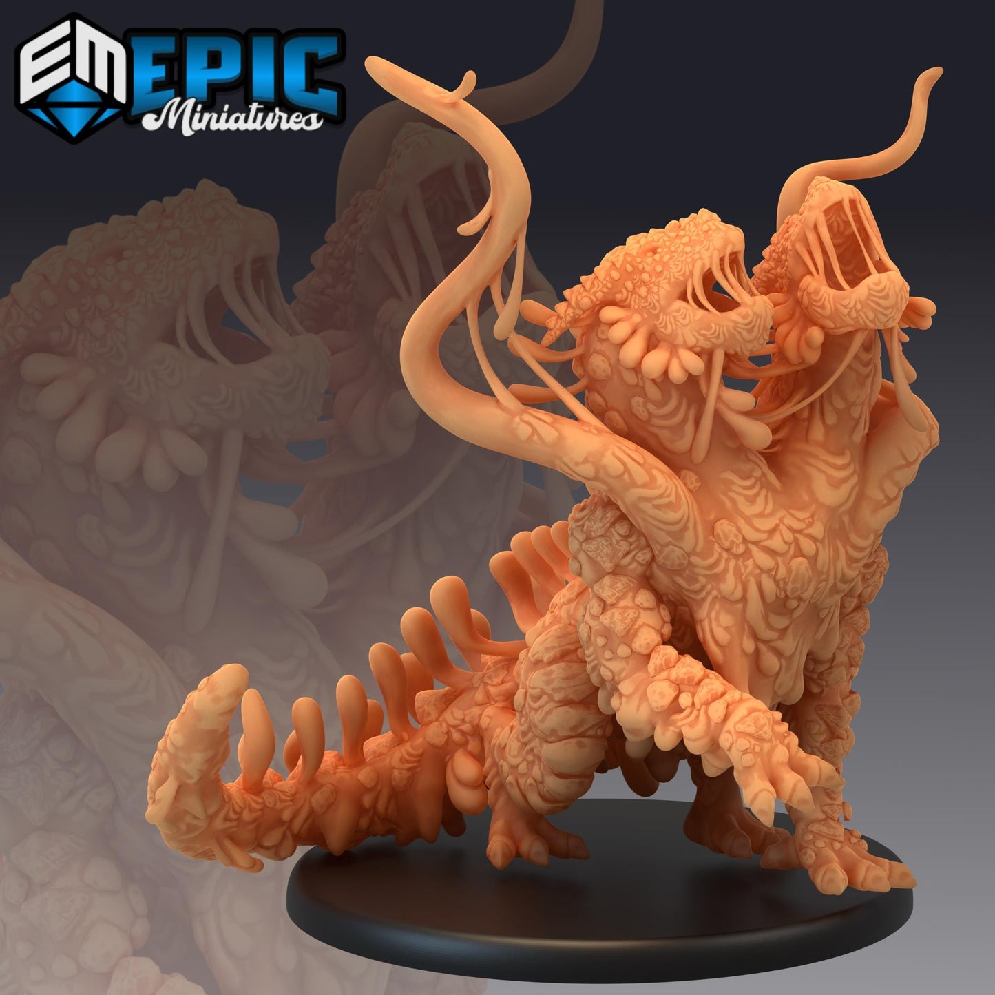 Ooze Beast (Large) | #052 - Cruel Marshes - EPIC Miniatures | Enemy, Gross, Abomination, Mutant, Dragon, Creature, Animal, Tail, Fire, Evil