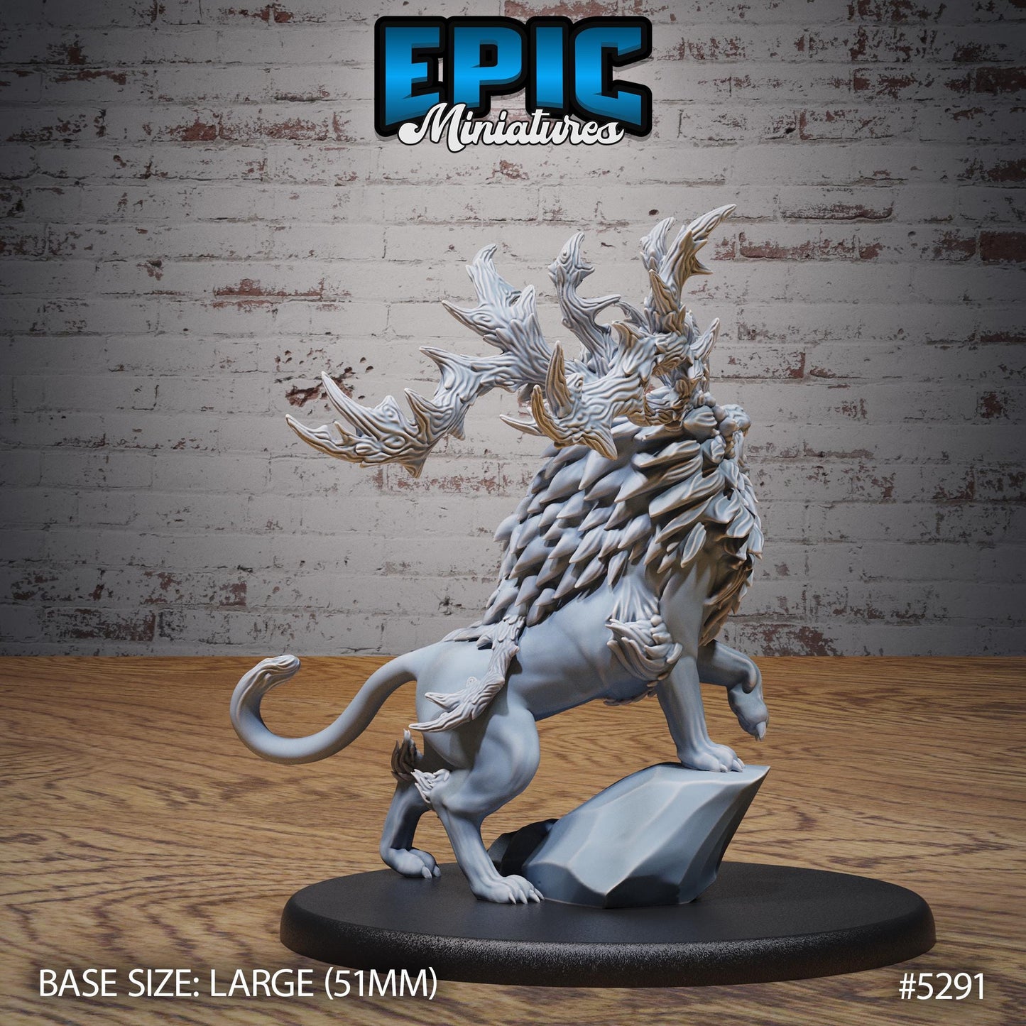 Horned Forest Beast (Large) | #119 - Ancient Nature EPIC Miniatures | High Quality Premium Resin | Creature, Lion, Hybrid, Monster, Evil