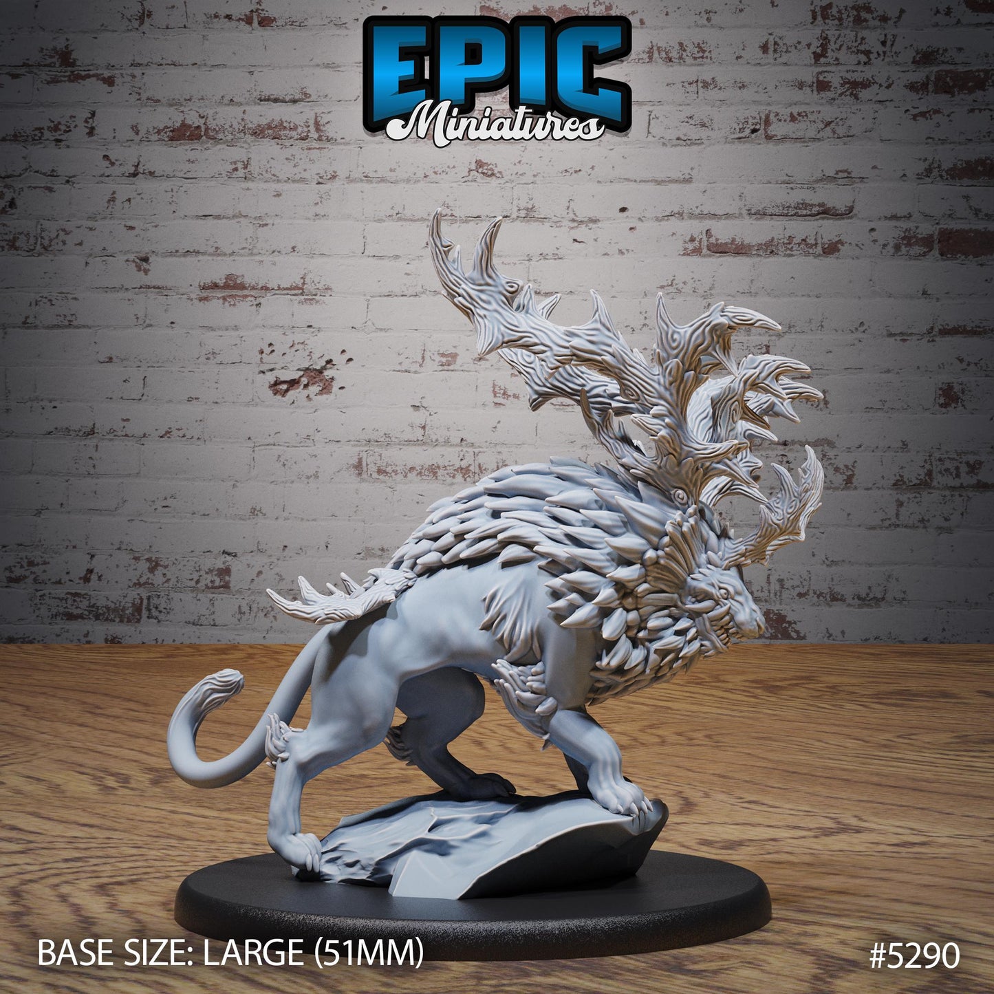Horned Forest Beast (Large) | #119 - Ancient Nature EPIC Miniatures | High Quality Premium Resin | Creature, Lion, Hybrid, Monster, Evil