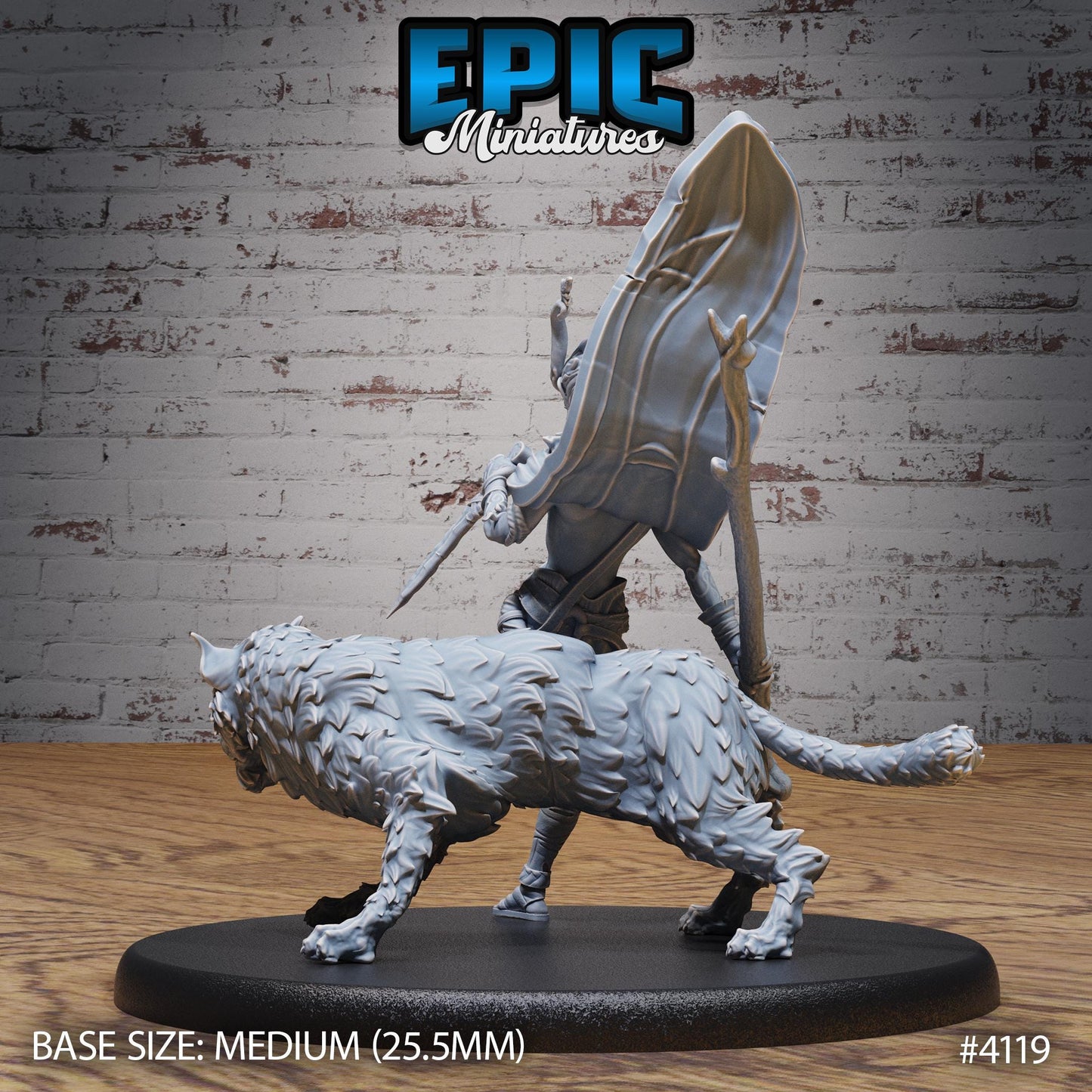 Beast Tamer Bundle (Large) | Premium DnD Minis High Quality Resin Miniature | Fantasy, Attack, Defend, Lion, Medium, Horns, Male, Spear