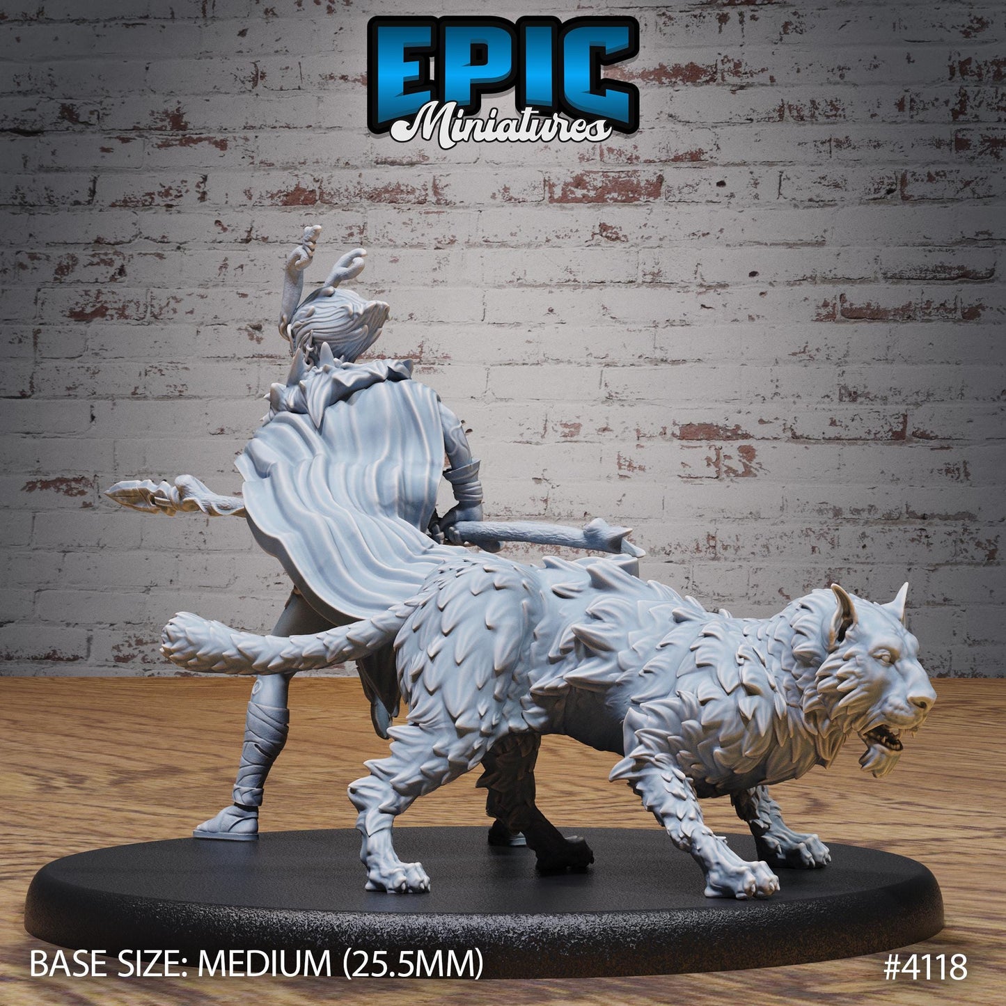 Beast Tamer Bundle (Large) | Premium DnD Minis High Quality Resin Miniature | Fantasy, Attack, Defend, Lion, Medium, Horns, Male, Spear