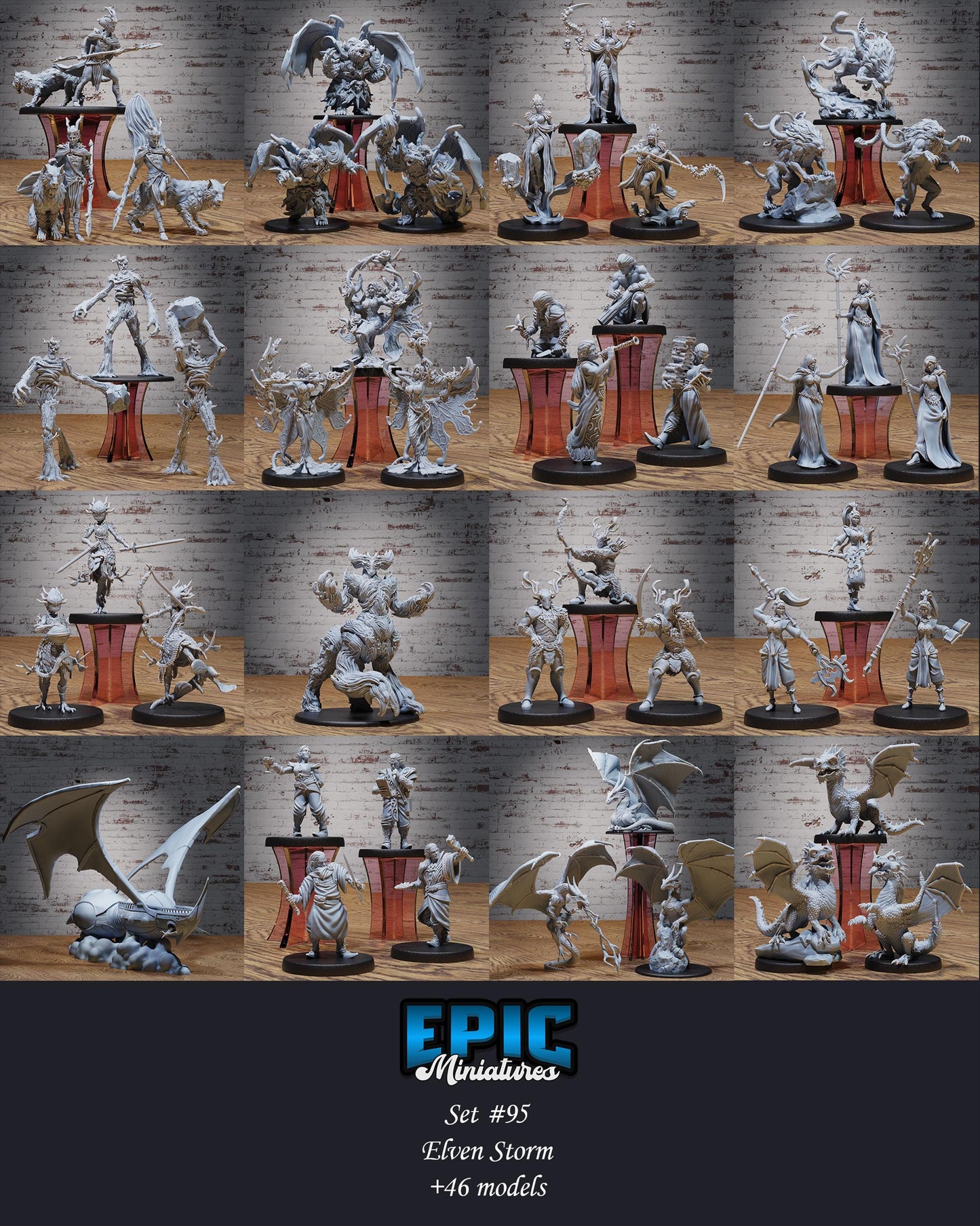 Beast Tamer Bundle (Large) | Premium DnD Minis High Quality Resin Miniature | Fantasy, Attack, Defend, Lion, Medium, Horns, Male, Spear