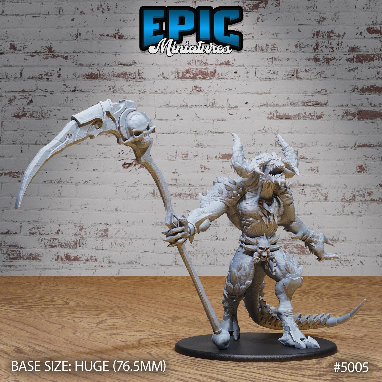 Arch-Devil Diablo (Huge) | Premium DnD Minis High Quality Resin | D&D RPG | Tail, Axe, Scythe, Hell, Demon, Tail, Massive, Enemy, Evil