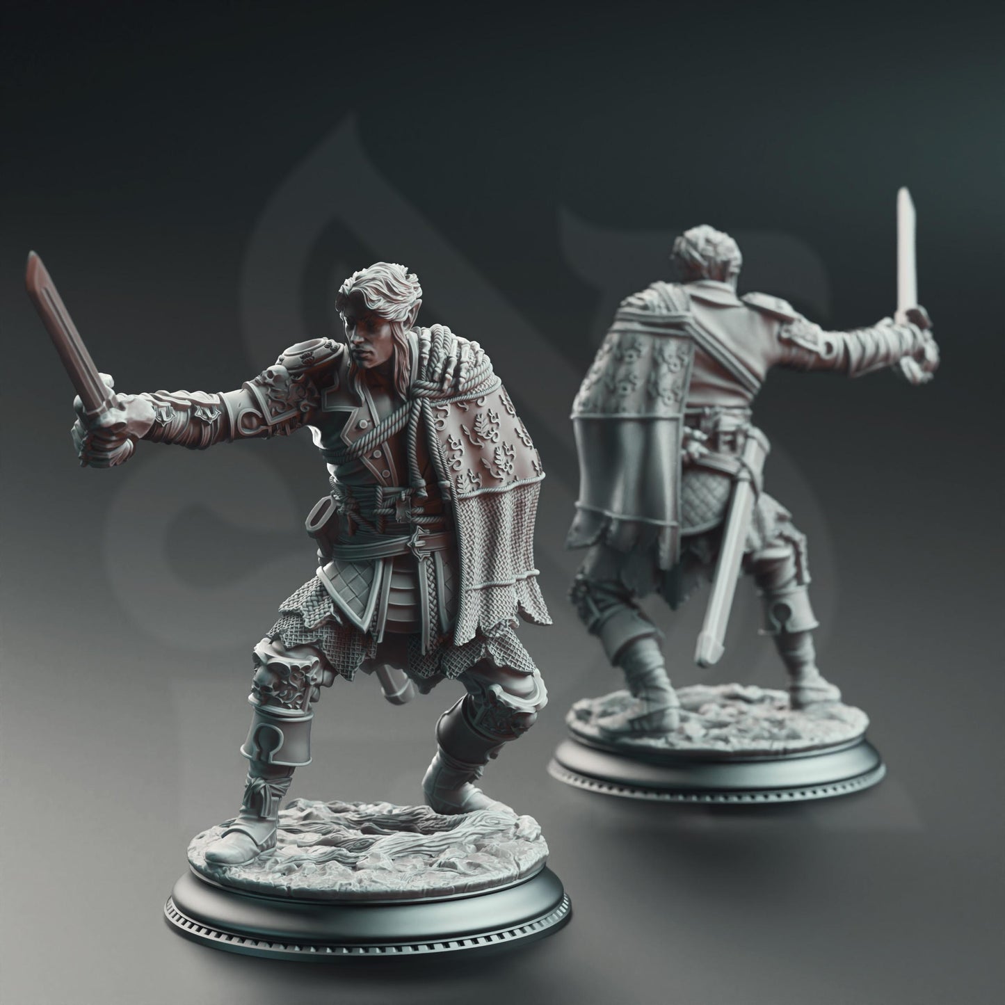 Corin of Lamhet - Half Elf Duelist | A Grim Siege | DM STASH | High Quality Resin | Rogue, Sneak, Blade, Dagger, Hylian, Sword, Fighter
