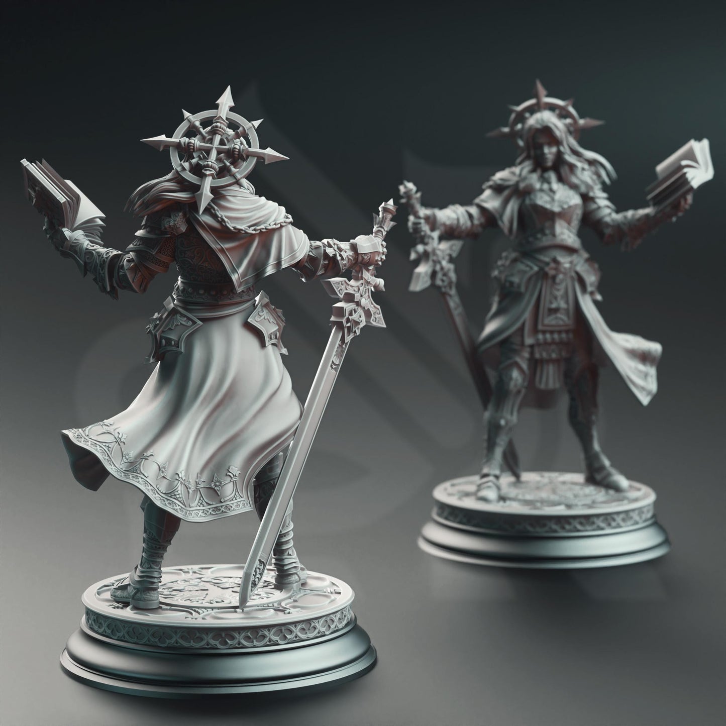 Johanna Saffron the Scorned - Vengeance Paladin | A Grim Siege | DM STASH | High Quality Resin | Cursed, Greatsword, Sword, Book, Female