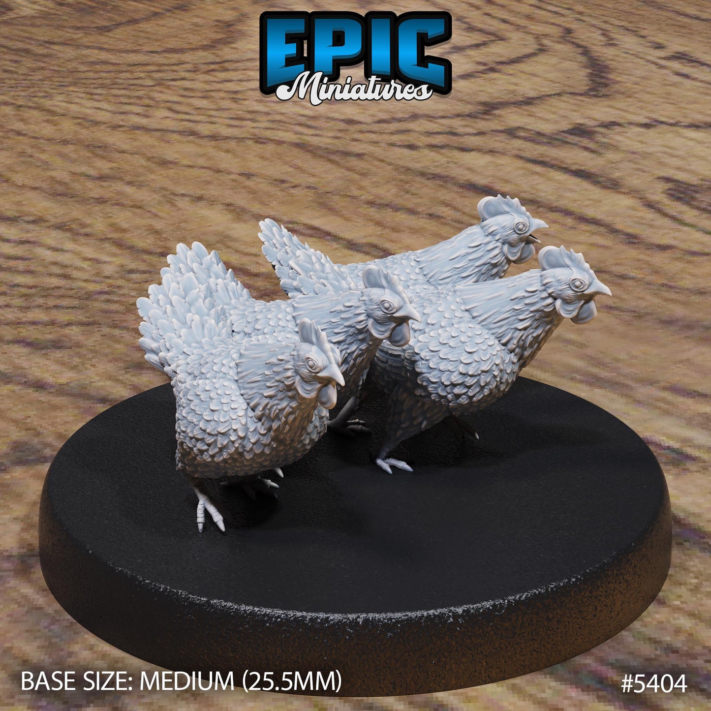 Chicken Swarm (Medium) | #122 - Wild Bandits by EPIC Miniatures | High Quality Premium Resin | Chickens, Swarms, Creatures, Animals, Farm