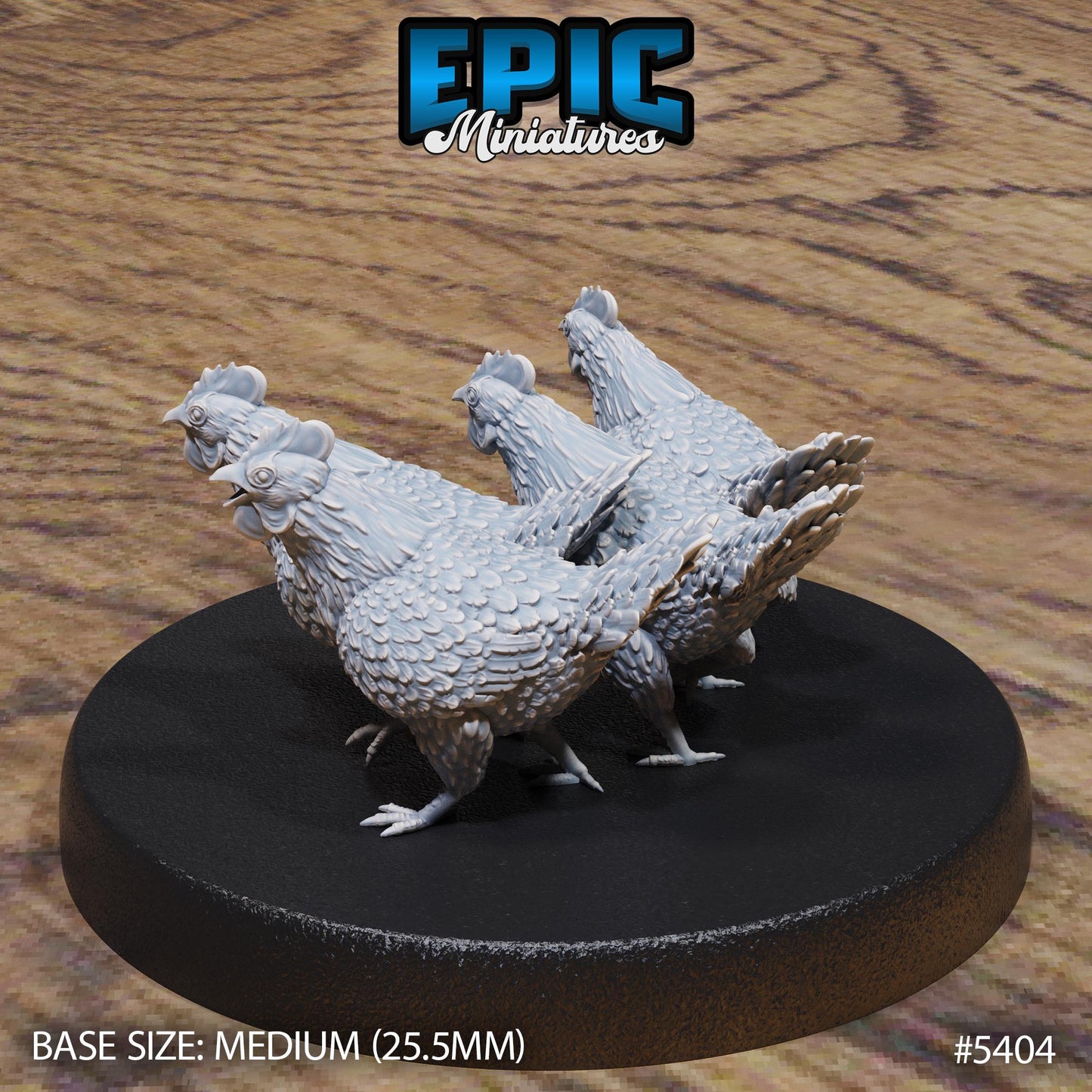 Chicken Swarm (Medium) | #122 - Wild Bandits by EPIC Miniatures | High Quality Premium Resin | Chickens, Swarms, Creatures, Animals, Farm