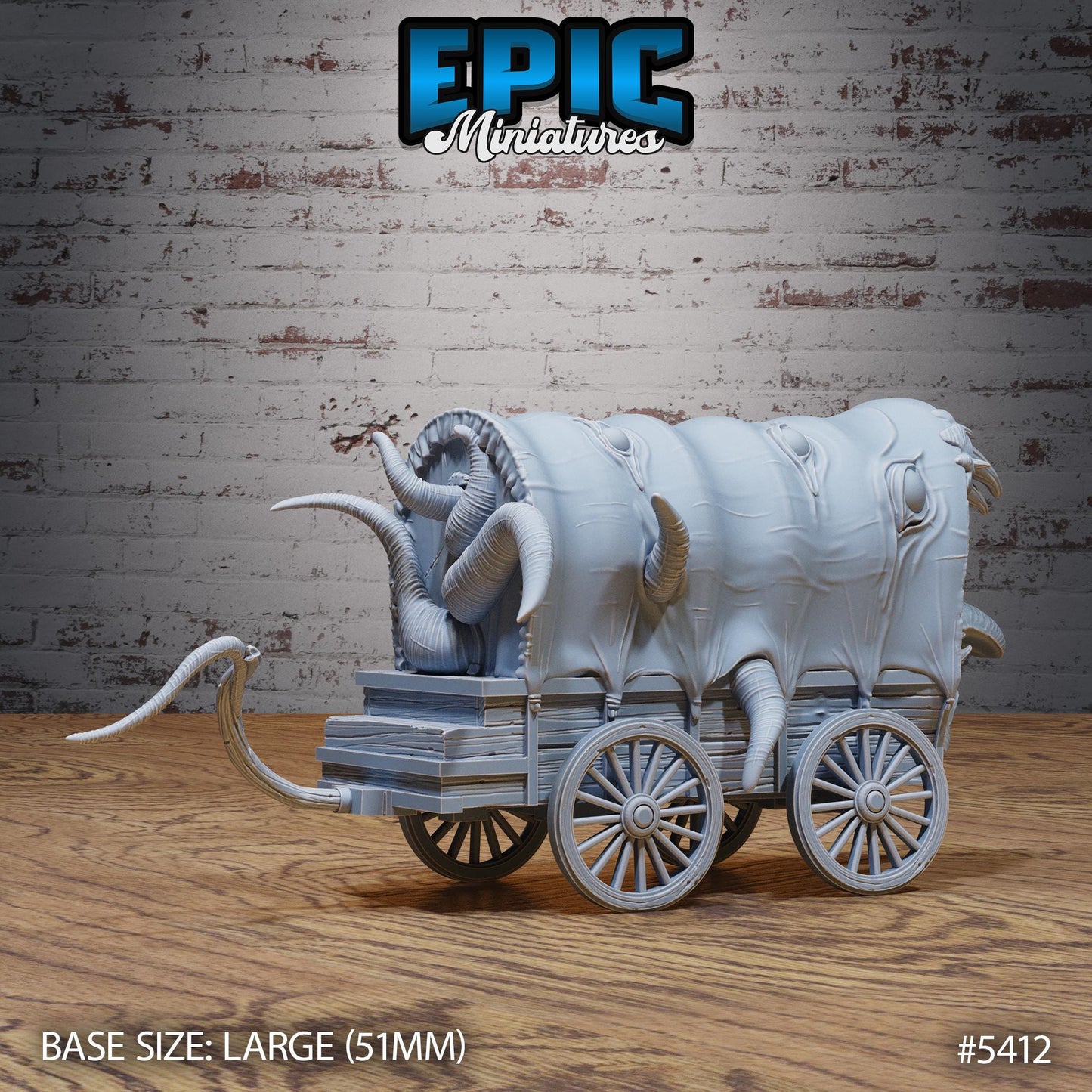 Mimic Horse Wagon | #122 - Wild Bandits by EPIC Miniatures | High Quality Premium Resin | Wagons, Travelling, NPC, Monster, Enemy, Horse