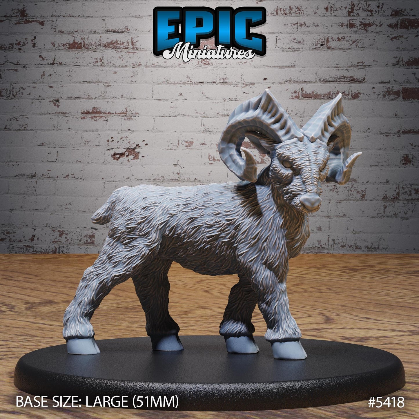 Goat Mount (Saddle or No Saddle) (Large) | #122 - Wild Bandits by EPIC Miniatures | High Quality Premium Resin | Beast, Animal, Mount, Rider