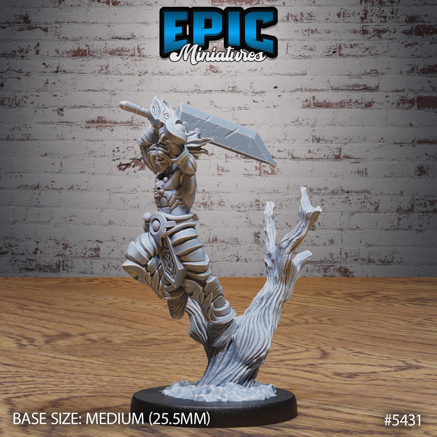Masked Headhunter (Medium) | #122 - Wild Bandits by EPIC Miniatures | High Quality Premium Resin | Bandit, Great Sword, Skull, Abs, Head