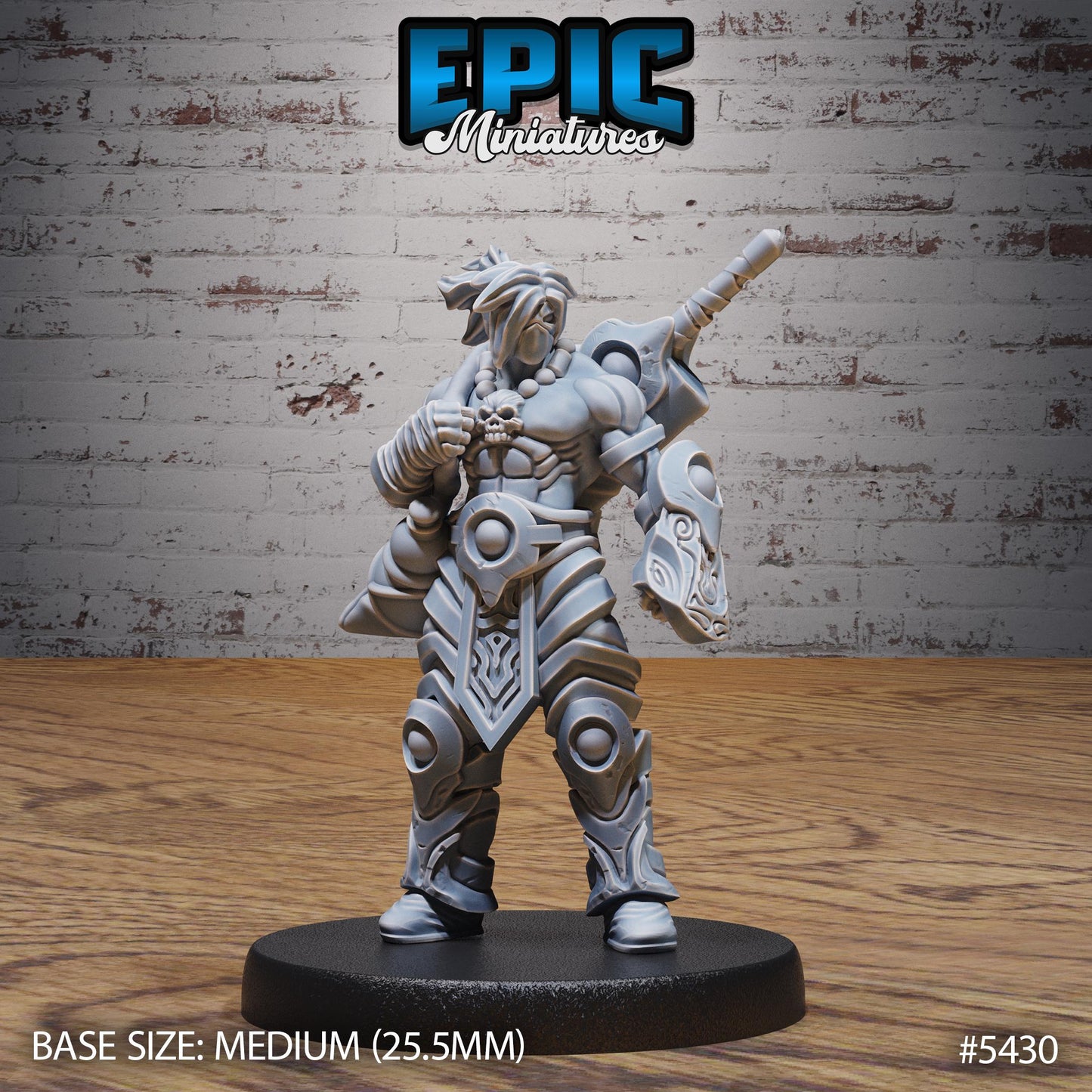 Masked Headhunter (Medium) | #122 - Wild Bandits by EPIC Miniatures | High Quality Premium Resin | Bandit, Great Sword, Skull, Abs, Head