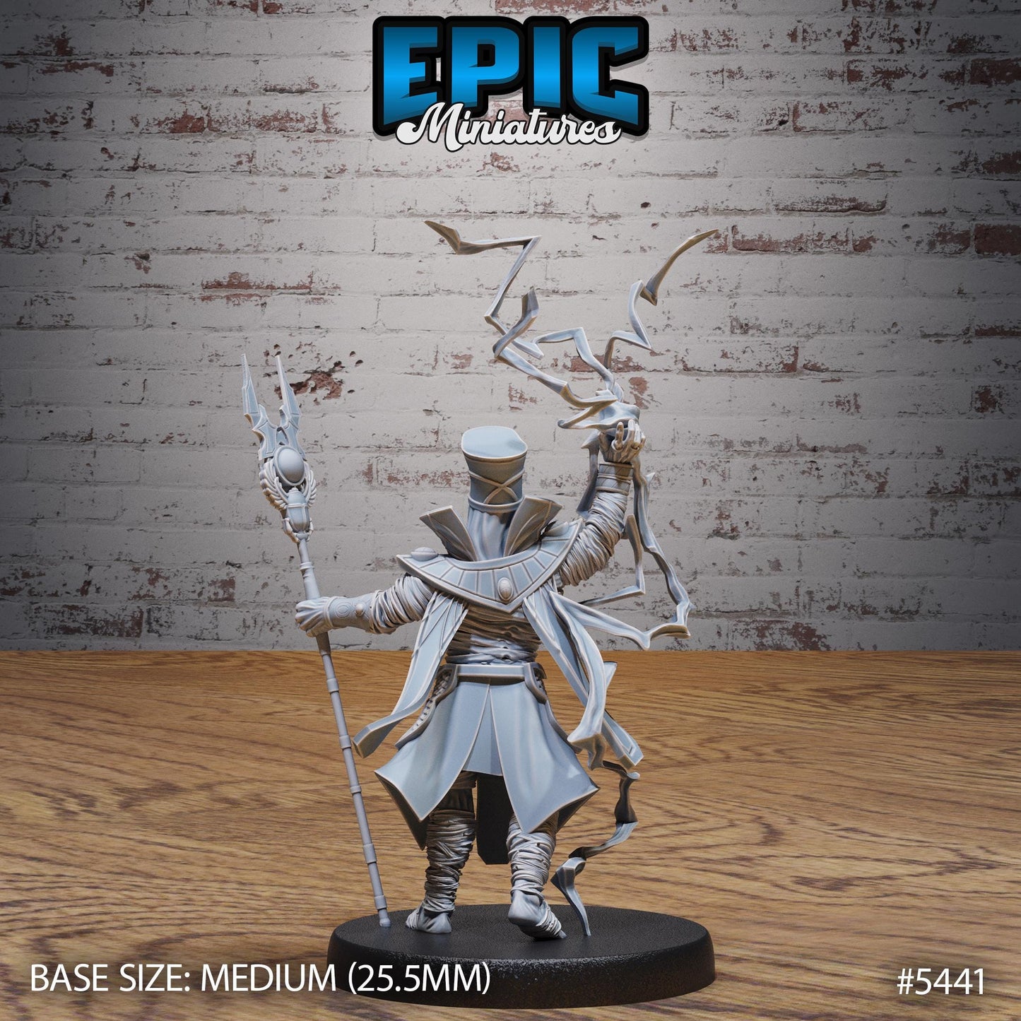 Mummy Lord (Medium) | #123 - Death Desert by EPIC Miniatures | High Quality Premium Resin | Mage, Egypt, Mummies, Staff, Wizard, Enemies