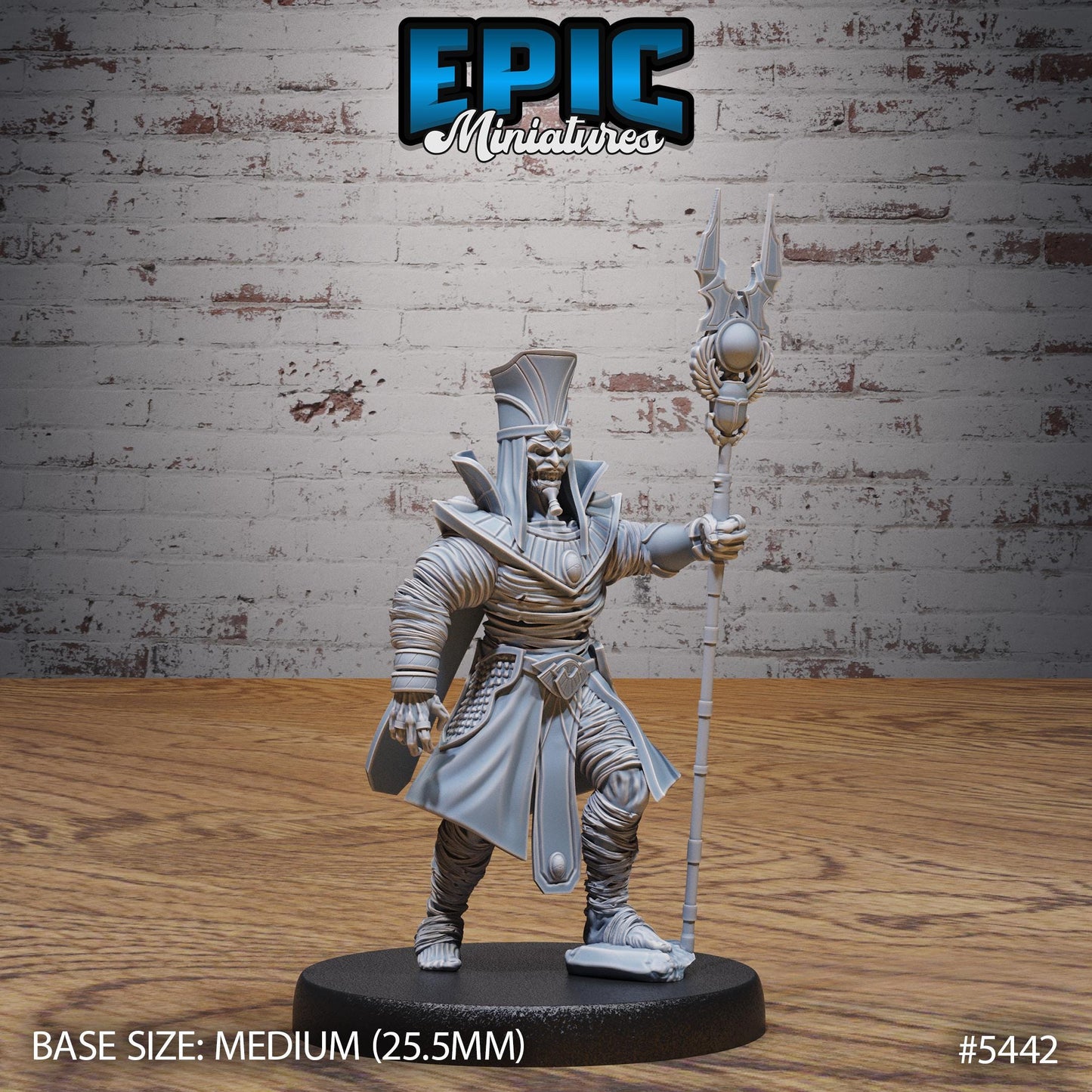 Mummy Lord (Medium) | #123 - Death Desert by EPIC Miniatures | High Quality Premium Resin | Mage, Egypt, Mummies, Staff, Wizard, Enemies