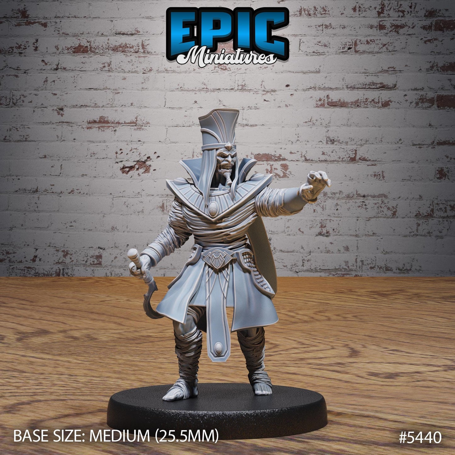 Mummy Lord (Medium) | #123 - Death Desert by EPIC Miniatures | High Quality Premium Resin | Mage, Egypt, Mummies, Staff, Wizard, Enemies