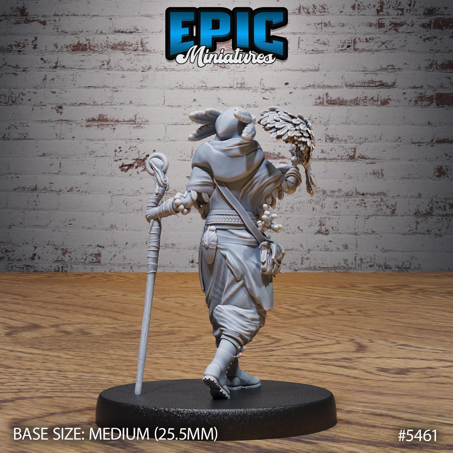 Desert Druid (Medium) | #123 - Death Desert by EPIC Miniatures | High Quality Premium Resin | Druids, Nature, Birds, Female, Woman, Owl