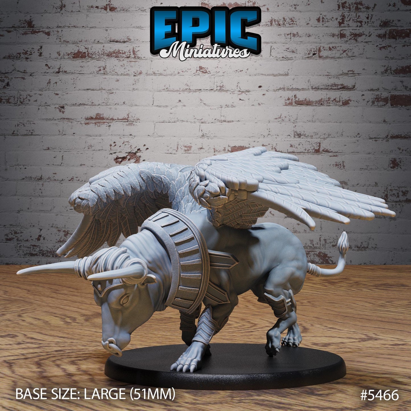 Winged Red Bull Beast (Large) | #123 - Death Desert by EPIC Miniatures | High Quality Premium Resin | Beast, Animal, Creature, Cow, Flying