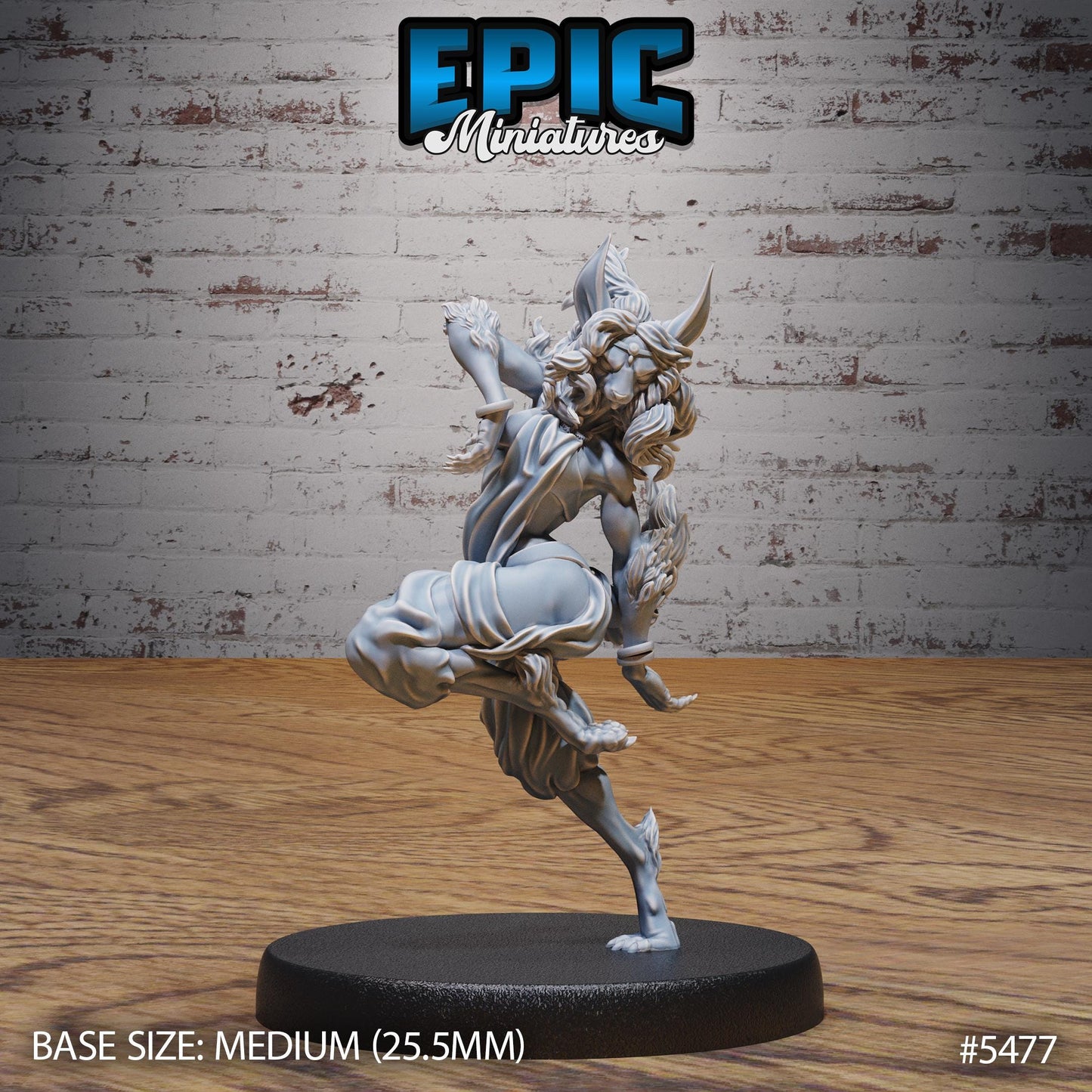 Lynx Folk Dancer (Medium) | #123 - Death Desert by EPIC Miniatures | High Quality Premium Resin | Furry, Tabaxi, Female, Lady, Woman, Fox
