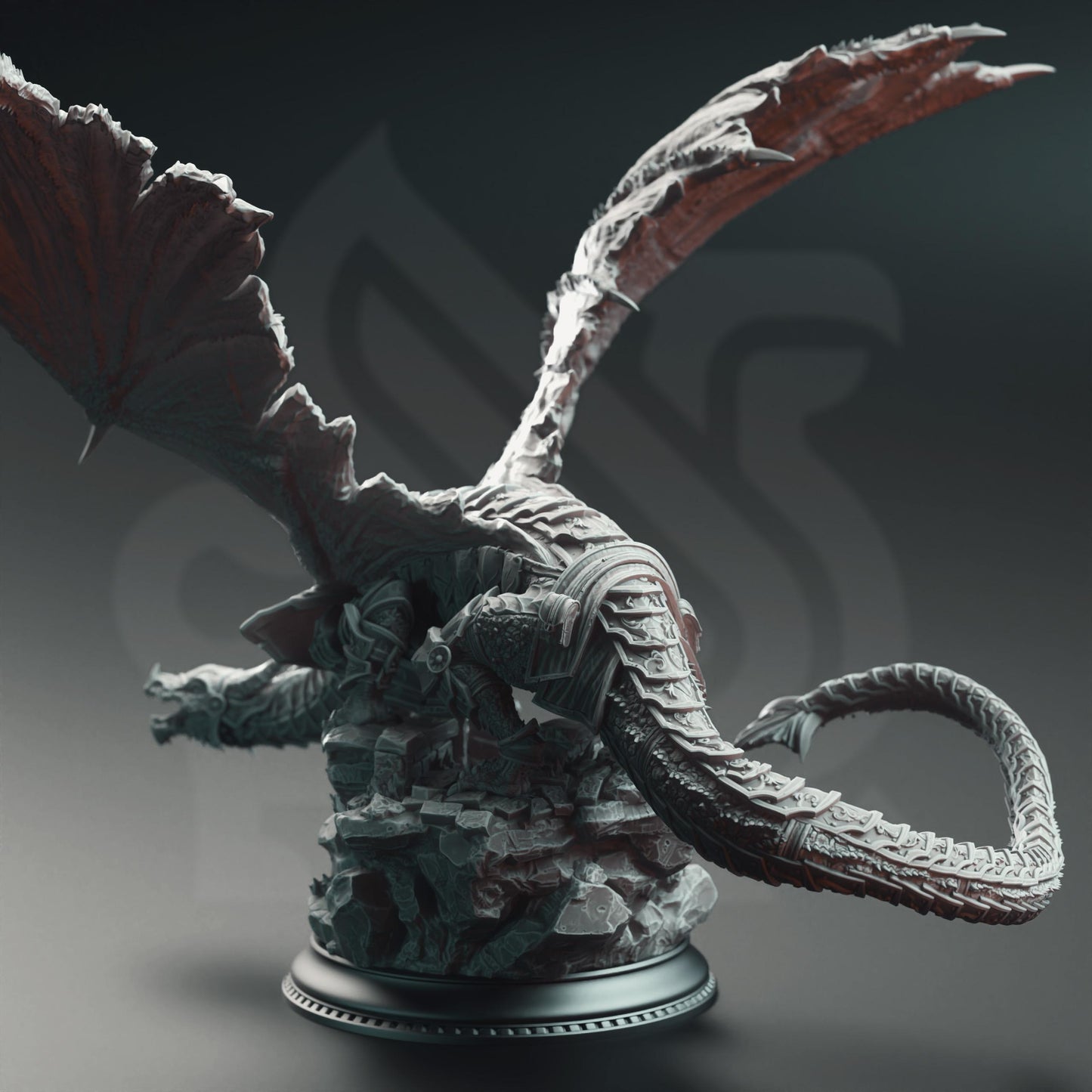 Kuriazor the Dark Scaled - Dragon of the Depths | A Grim Siege | DM STASH | High Quality Resin | Dragons, Armor, Underground, Enemy, Beast