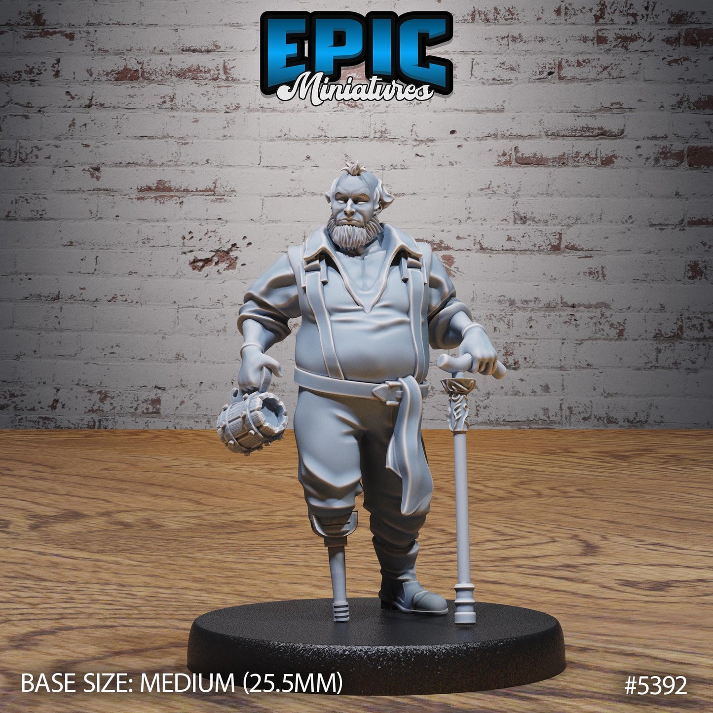 Hut Owner (Medium) | #122 - Wild Bandits by EPIC Miniatures | High Quality Premium Resin | Building, NPCs, Beer, Walking Stick, Cane, Old