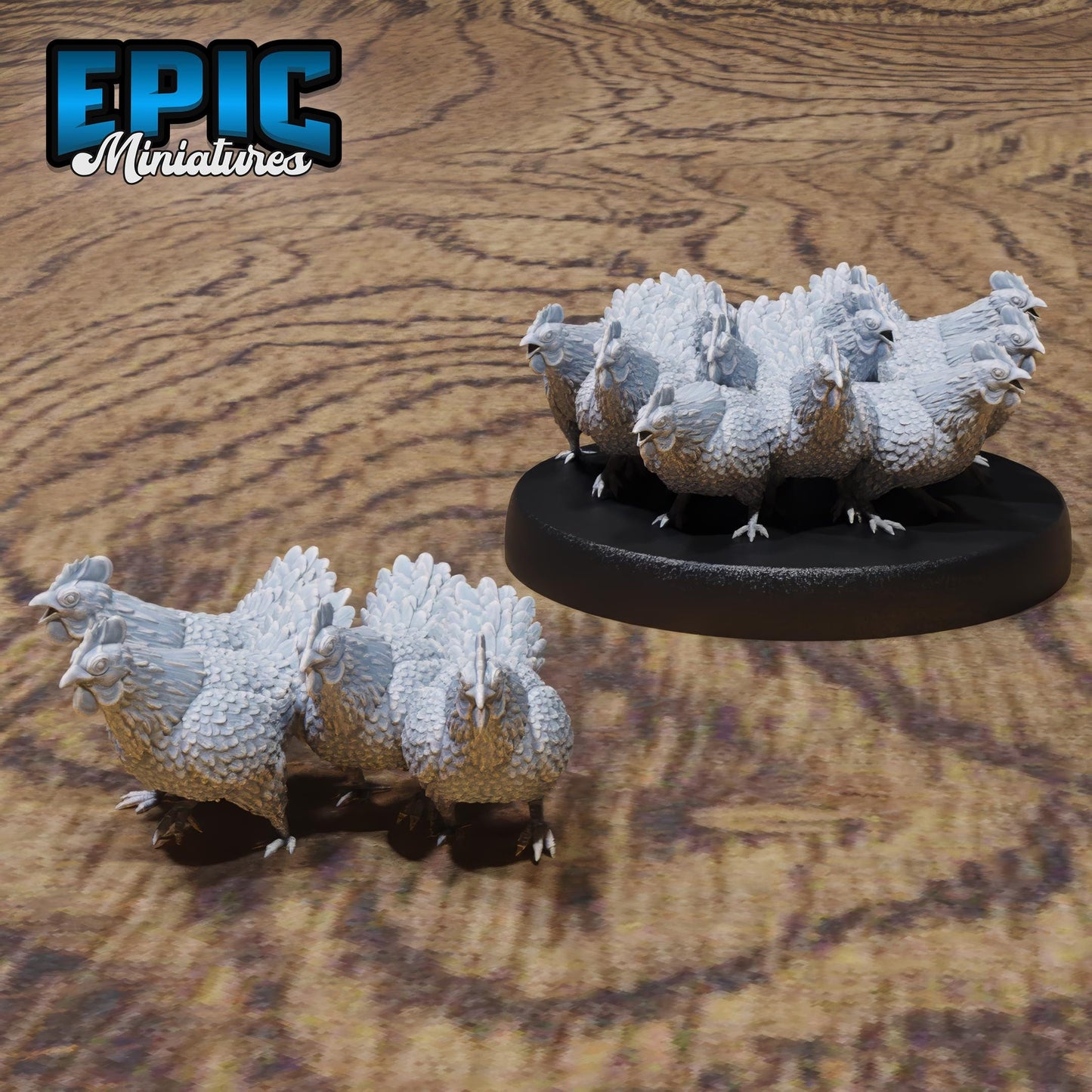 Chicken Swarm (Medium) | #122 - Wild Bandits by EPIC Miniatures | High Quality Premium Resin | Chickens, Swarms, Creatures, Animals, Farm