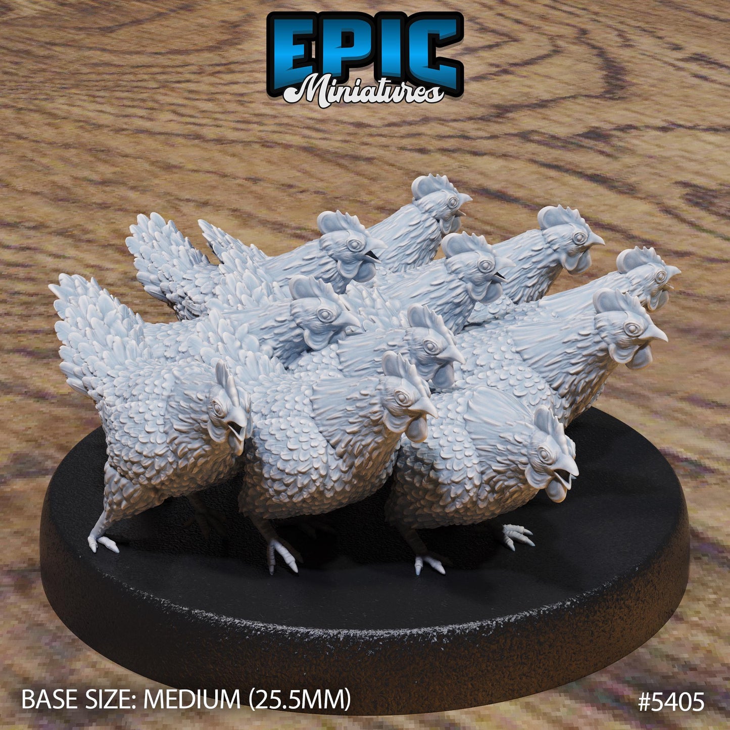 Chicken Swarm (Medium) | #122 - Wild Bandits by EPIC Miniatures | High Quality Premium Resin | Chickens, Swarms, Creatures, Animals, Farm