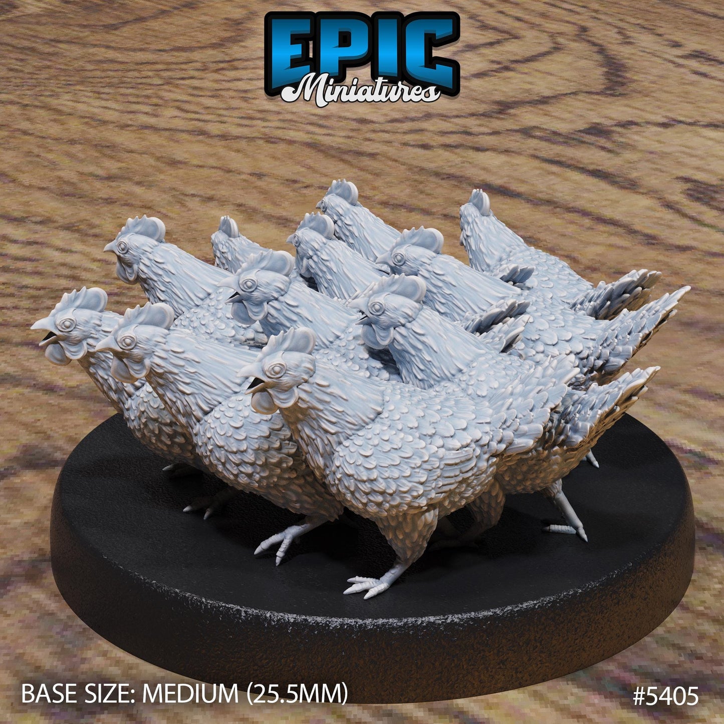 Chicken Swarm (Medium) | #122 - Wild Bandits by EPIC Miniatures | High Quality Premium Resin | Chickens, Swarms, Creatures, Animals, Farm