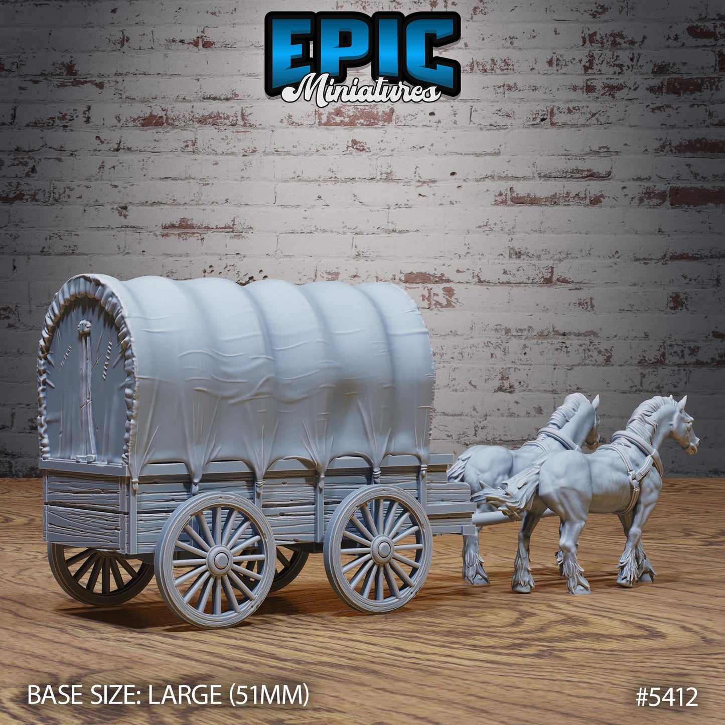 Mimic Horse Wagon | #122 - Wild Bandits by EPIC Miniatures | High Quality Premium Resin | Wagons, Travelling, NPC, Monster, Enemy, Horse