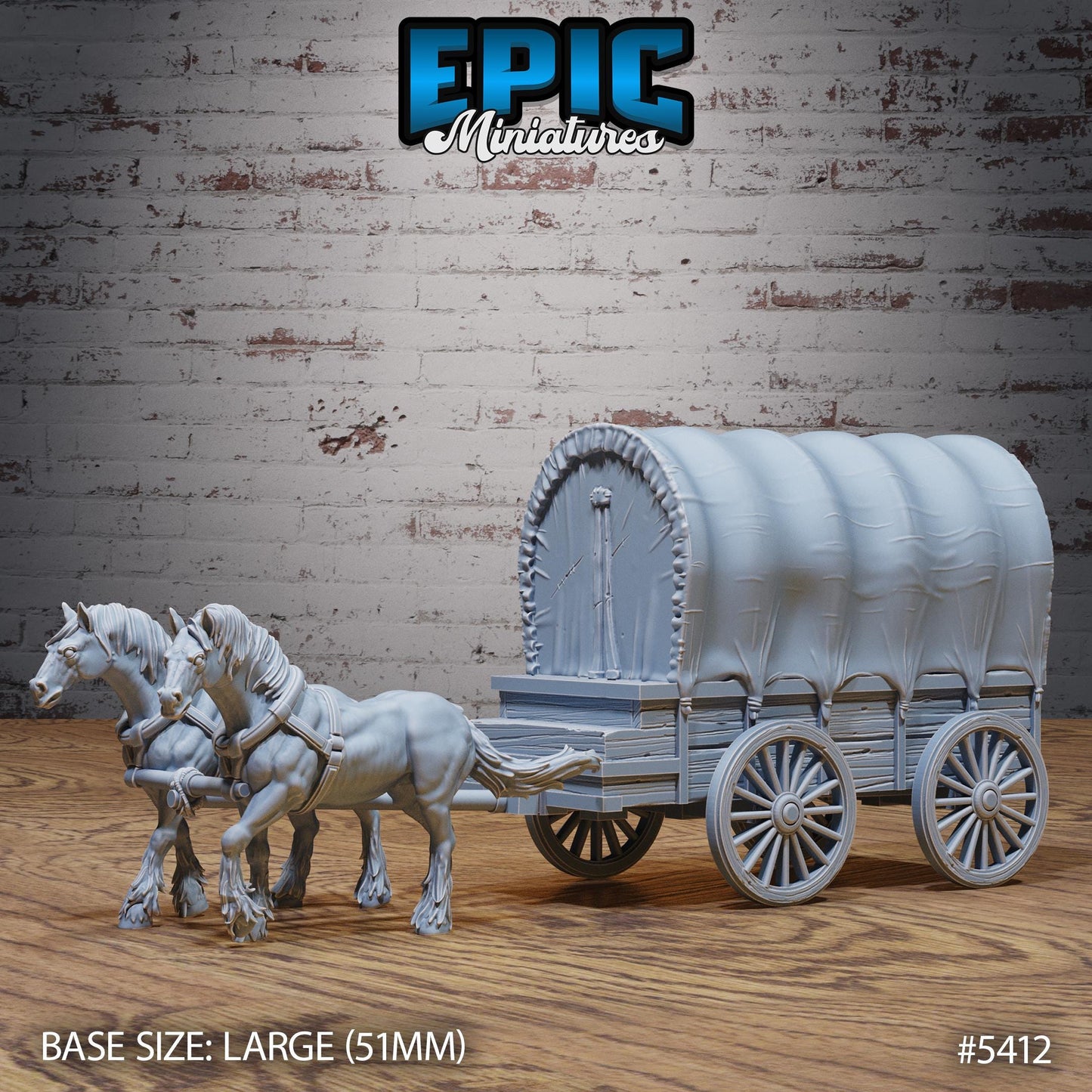 Mimic Horse Wagon | #122 - Wild Bandits by EPIC Miniatures | High Quality Premium Resin | Wagons, Travelling, NPC, Monster, Enemy, Horse
