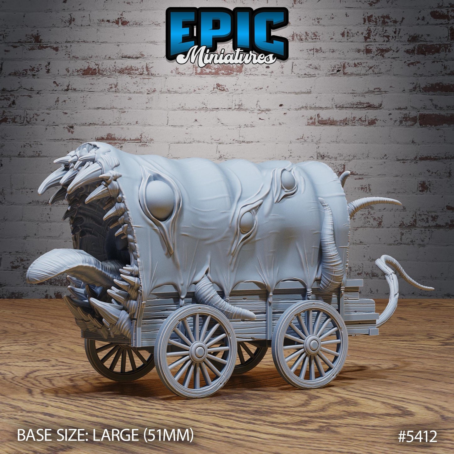 Mimic Horse Wagon | #122 - Wild Bandits by EPIC Miniatures | High Quality Premium Resin | Wagons, Travelling, NPC, Monster, Enemy, Horse