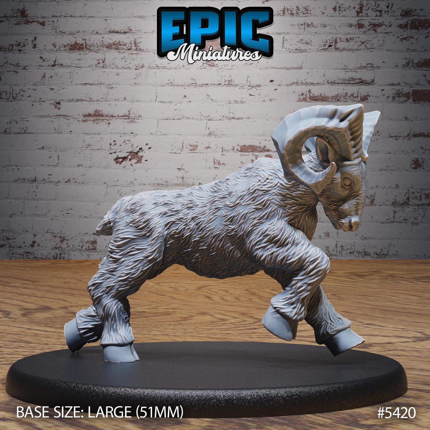 Goat Mount (Saddle or No Saddle) (Large) | #122 - Wild Bandits by EPIC Miniatures | High Quality Premium Resin | Beast, Animal, Mount, Rider