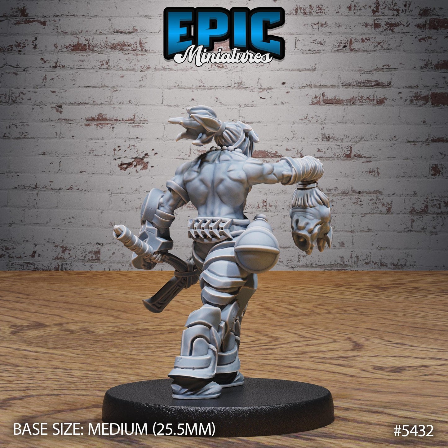 Masked Headhunter (Medium) | #122 - Wild Bandits by EPIC Miniatures | High Quality Premium Resin | Bandit, Great Sword, Skull, Abs, Head