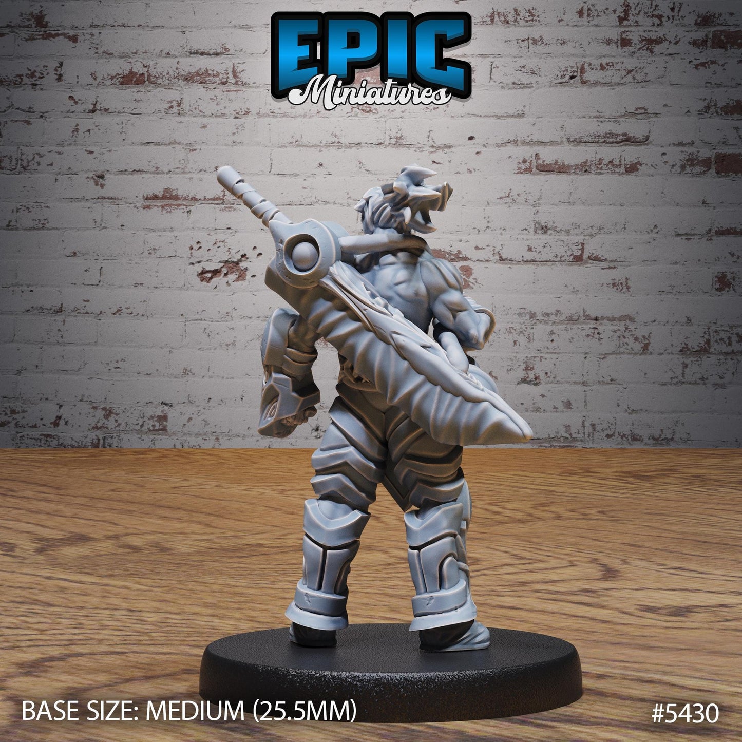 Masked Headhunter (Medium) | #122 - Wild Bandits by EPIC Miniatures | High Quality Premium Resin | Bandit, Great Sword, Skull, Abs, Head