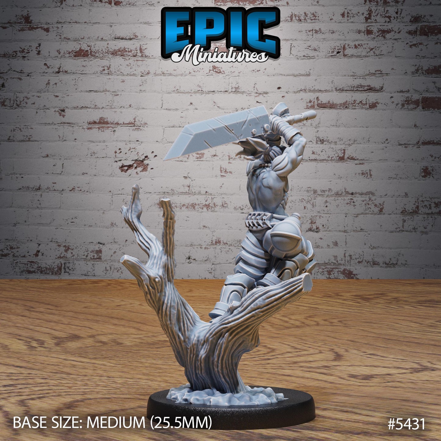 Masked Headhunter (Medium) | #122 - Wild Bandits by EPIC Miniatures | High Quality Premium Resin | Bandit, Great Sword, Skull, Abs, Head