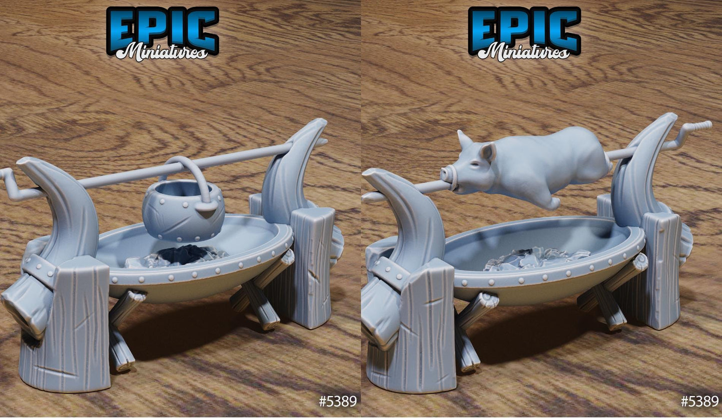 Medieval Hut Scatter | #122 - Wild Bandits by EPIC Miniatures | High Quality Premium Resin | Rugs, Spitfire, Roast, Furniture, Cabin, Woods