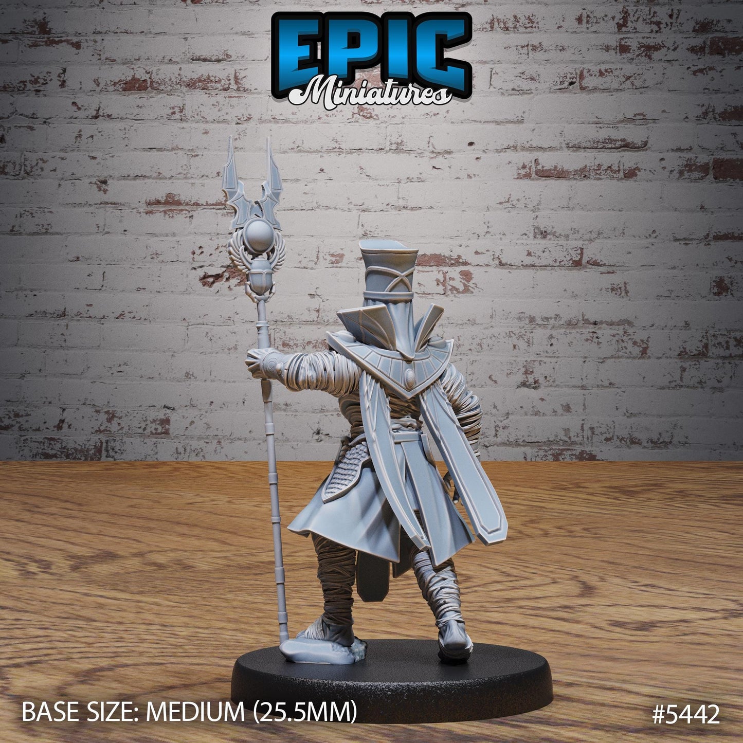 Mummy Lord (Medium) | #123 - Death Desert by EPIC Miniatures | High Quality Premium Resin | Mage, Egypt, Mummies, Staff, Wizard, Enemies