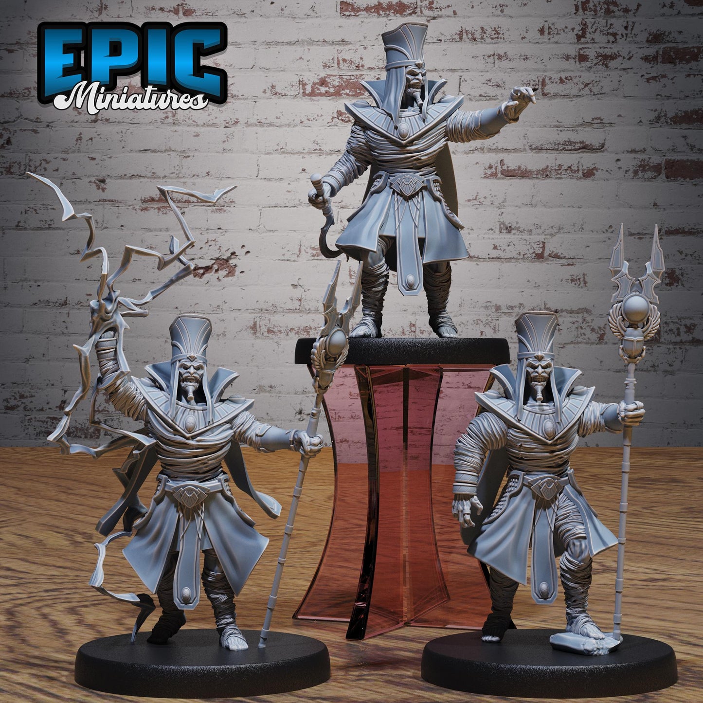 Mummy Lord (Medium) | #123 - Death Desert by EPIC Miniatures | High Quality Premium Resin | Mage, Egypt, Mummies, Staff, Wizard, Enemies