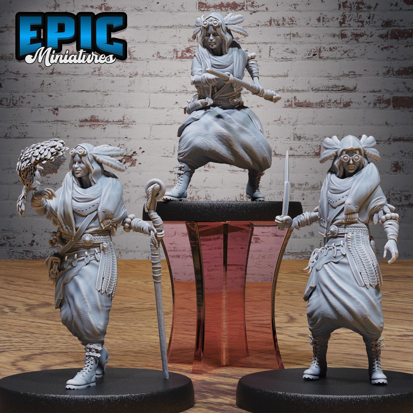 Desert Druid (Medium) | #123 - Death Desert by EPIC Miniatures | High Quality Premium Resin | Druids, Nature, Birds, Female, Woman, Owl